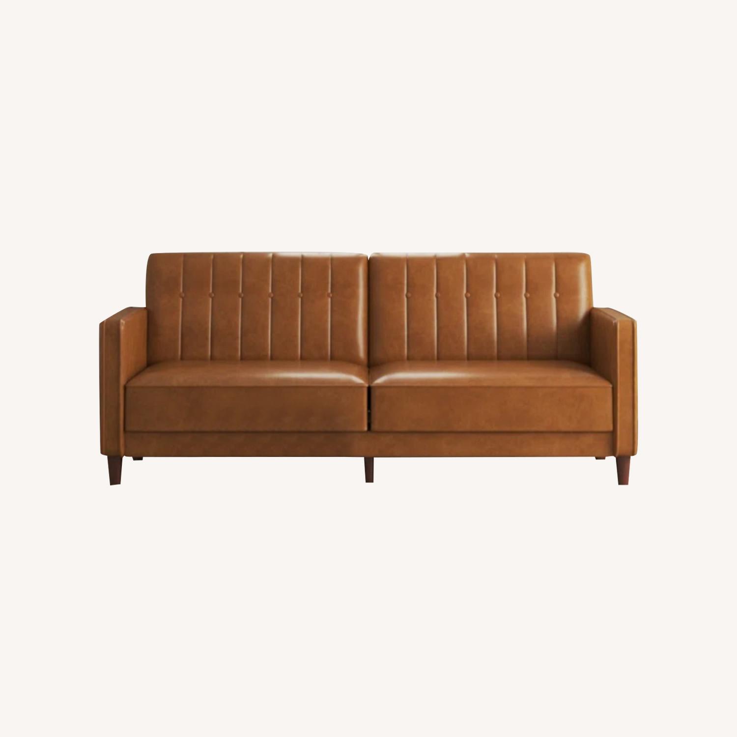 Sand & Stable Faux Leather Convertible Sofa - image-0