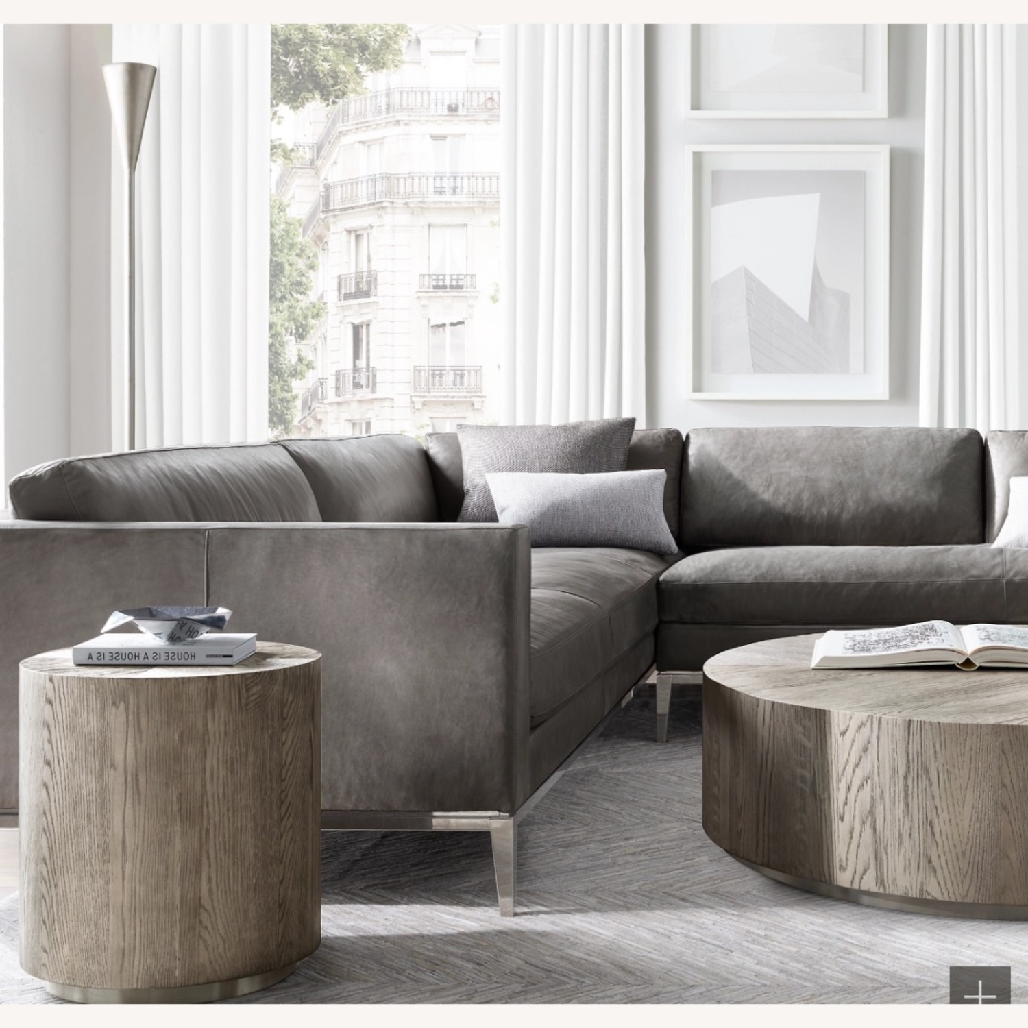 Restoration Hardware Machinto Round Coffee Table - image-3