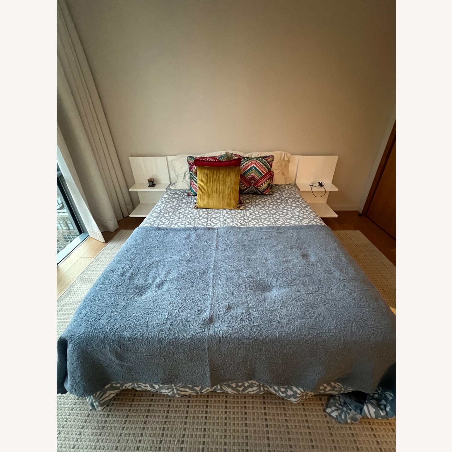 CB2 Andes Acadia White Platform Queen Bed - image-1