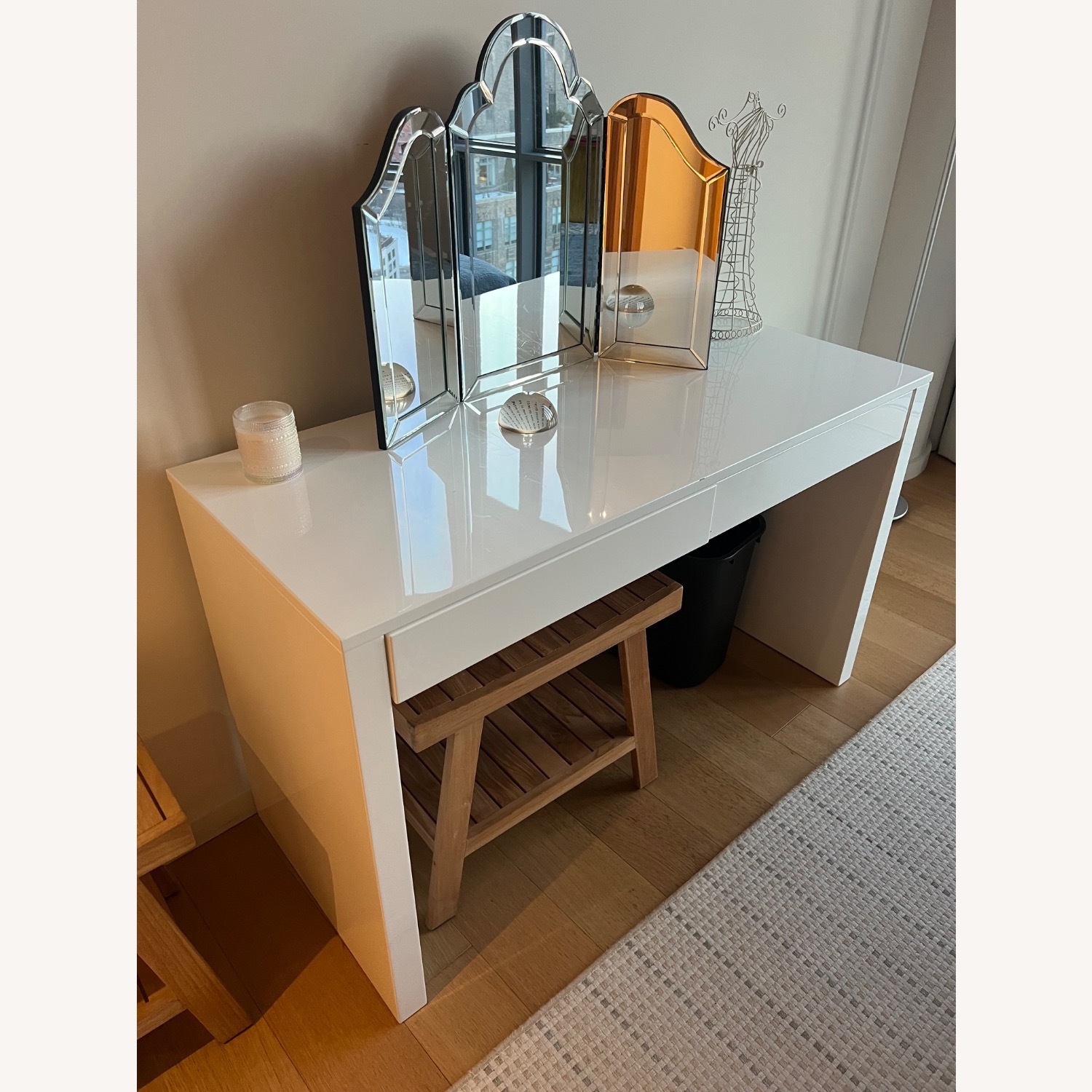 CB2 Runway White Lacquer Desk - image-1