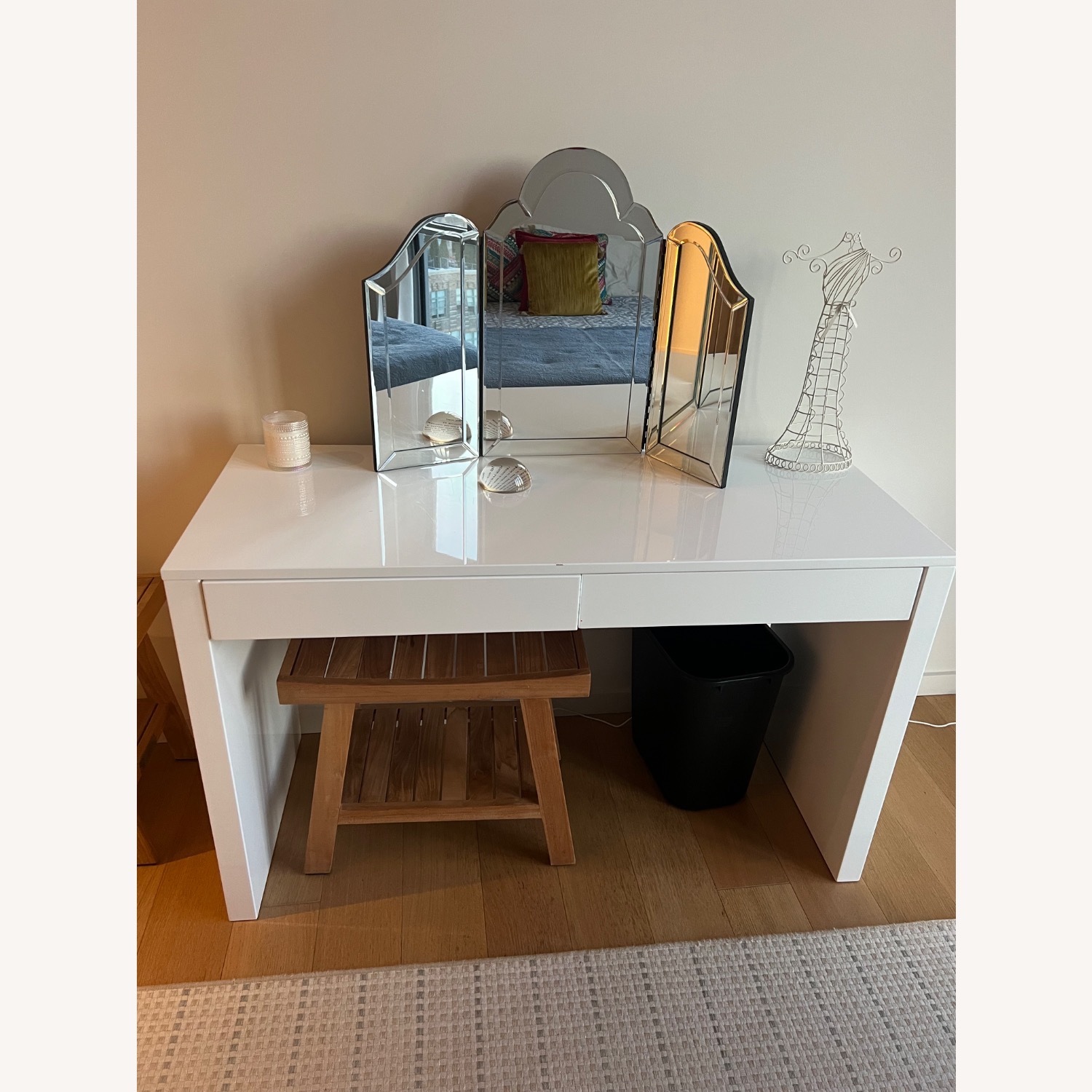 CB2 Runway White Lacquer Desk - image-2