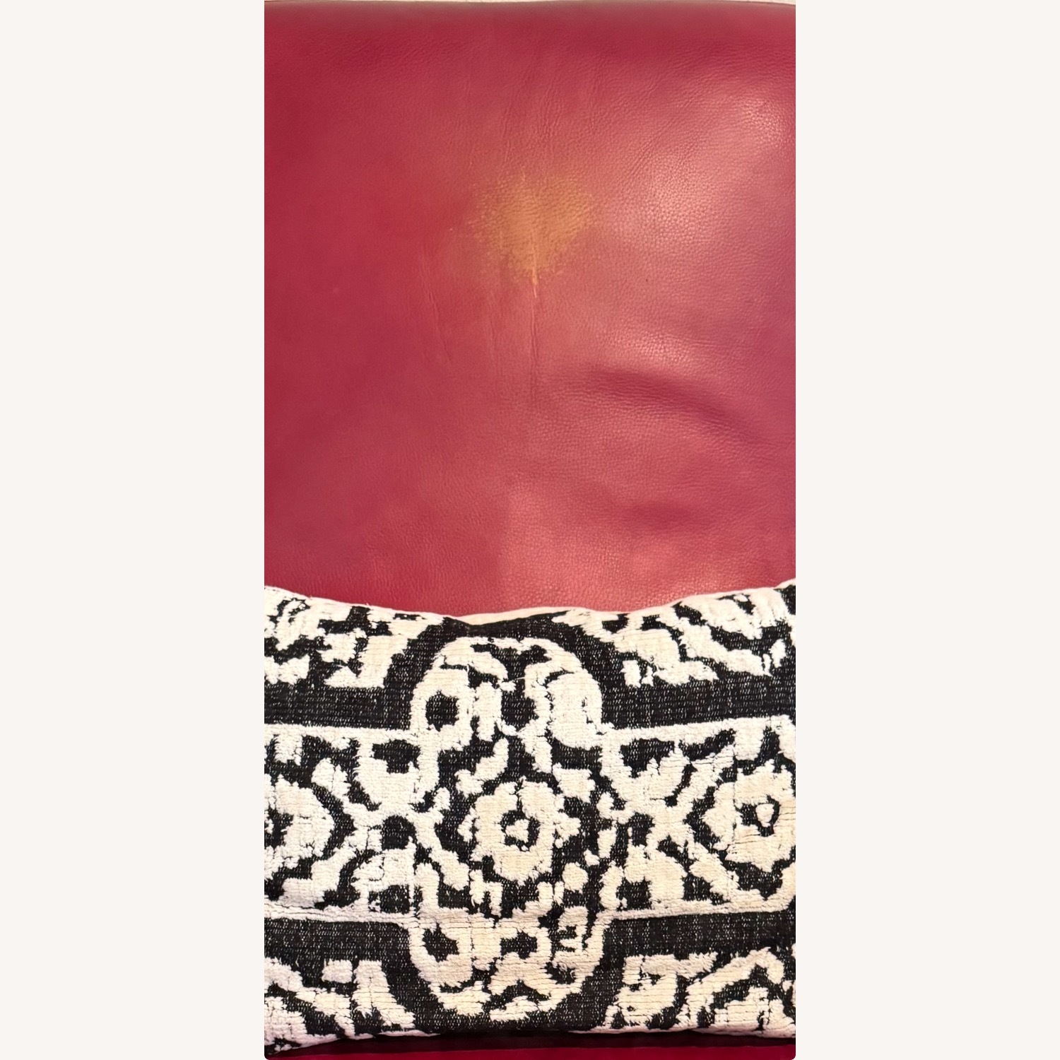 Living Spaces Denny II Red Leather Push Back Recliners Pair - image-4