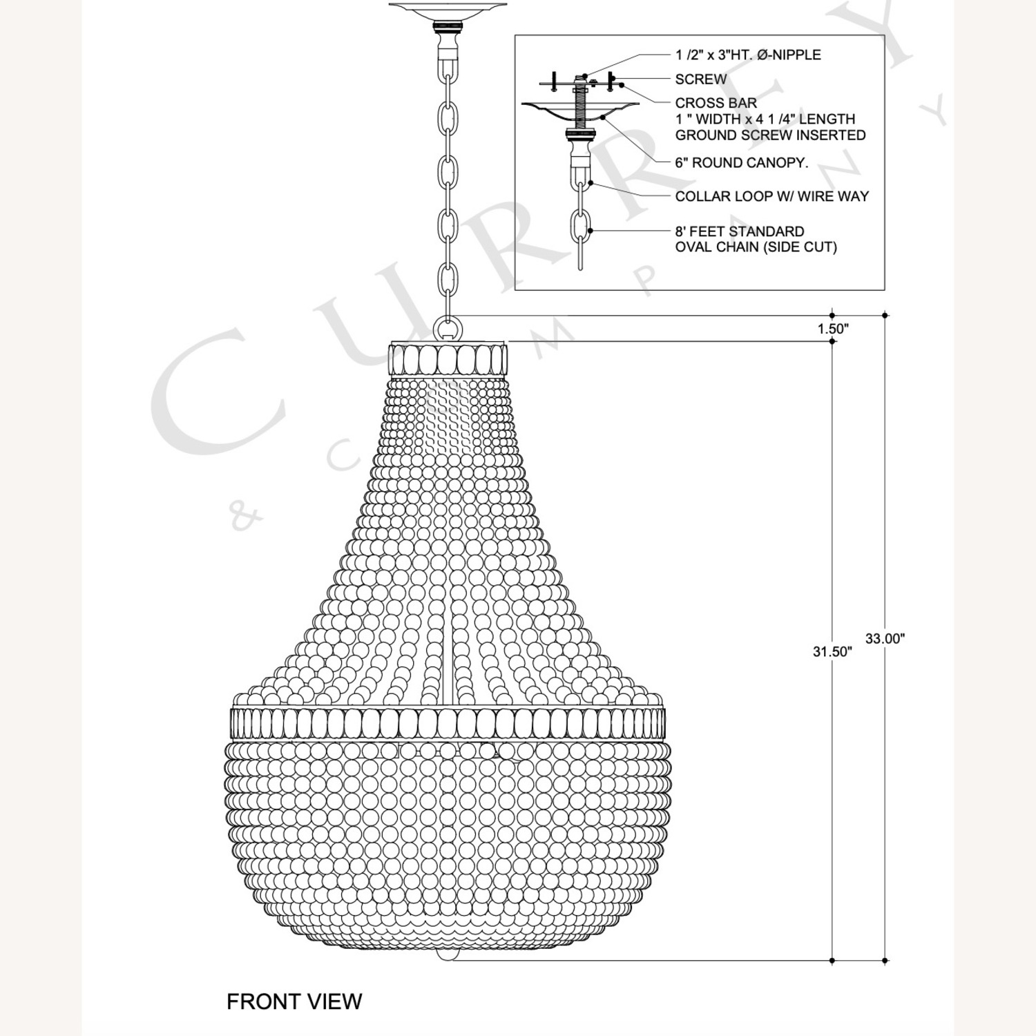 Emerald Green and Black Beaded Chandelier - image-3