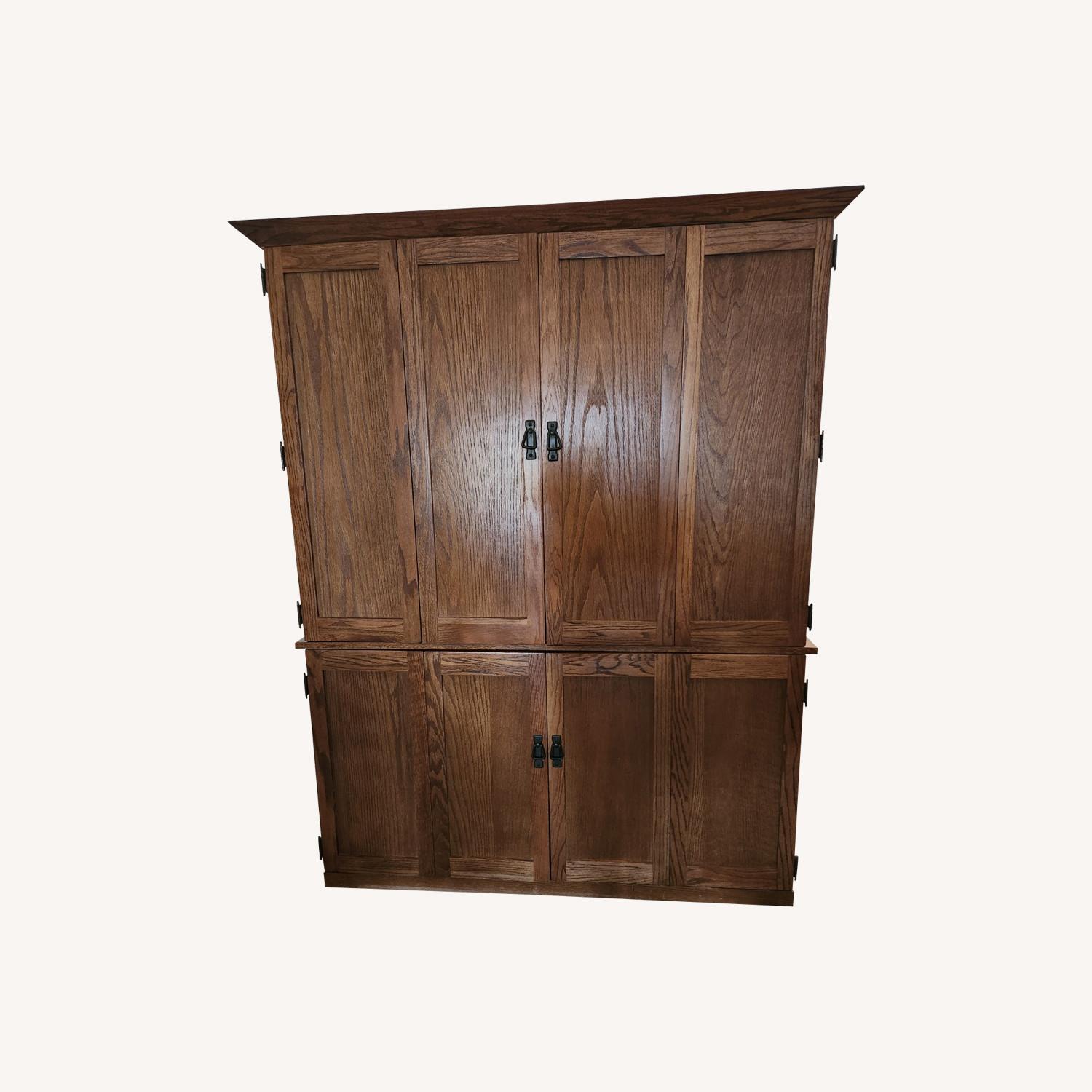 Computer Desk and Armoire - image-0