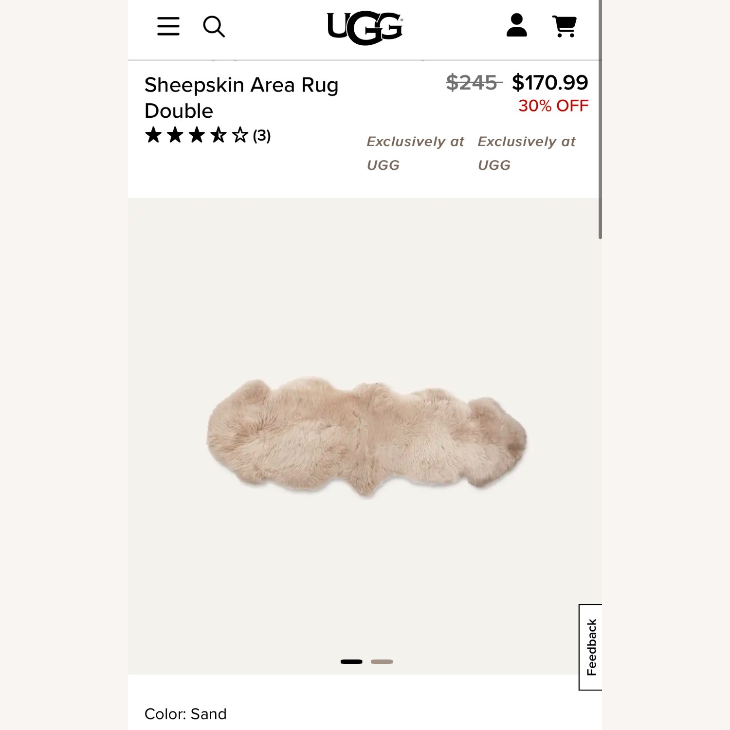 UGG Sheepskin Runner Rug 2X6 - image-1