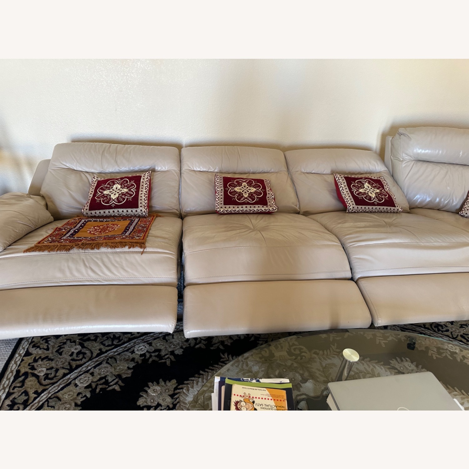 6 Pieces Leather Sectional with 4 Power Recliners - image-6