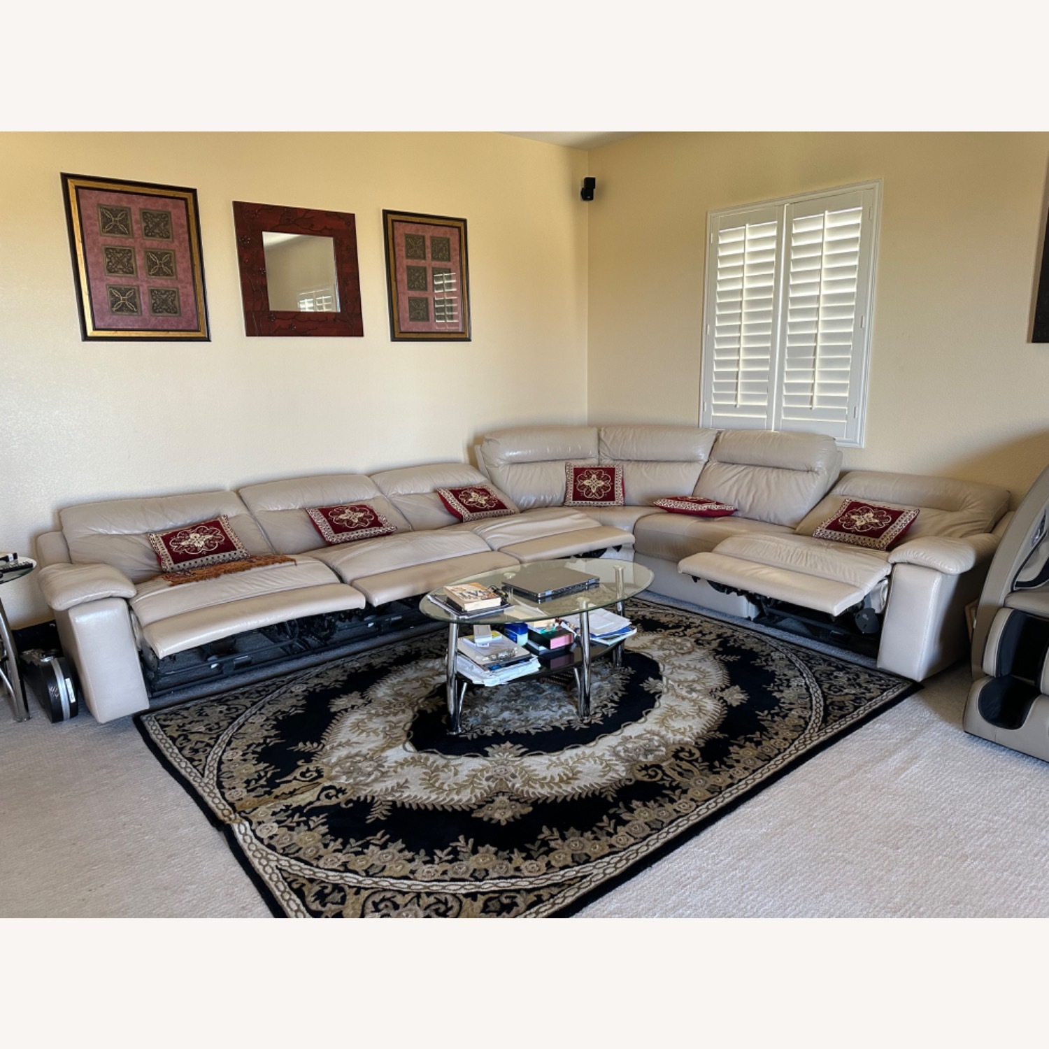 6 Pieces Leather Sectional with 4 Power Recliners - image-4