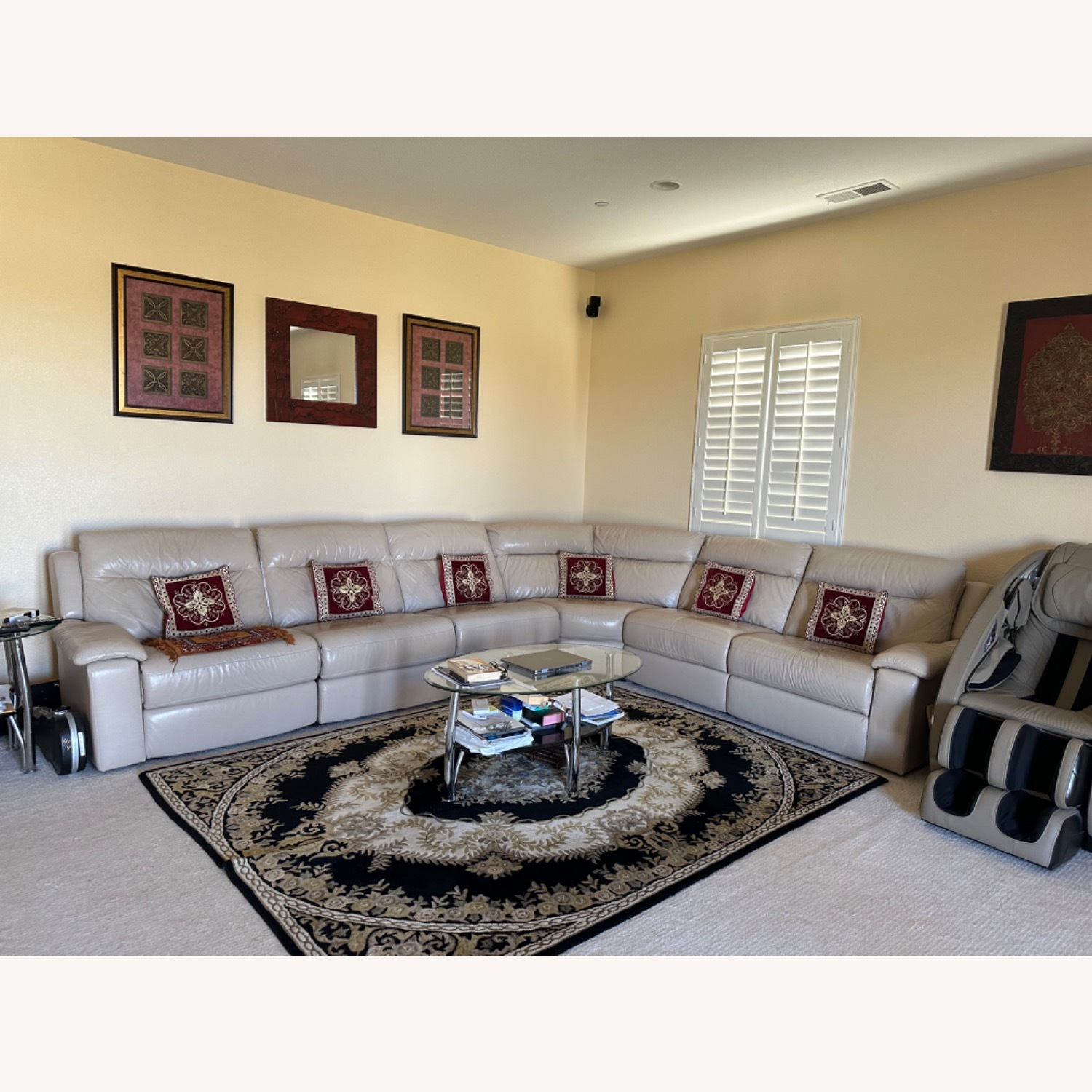 6 Pieces Leather Sectional with 4 Power Recliners - image-7