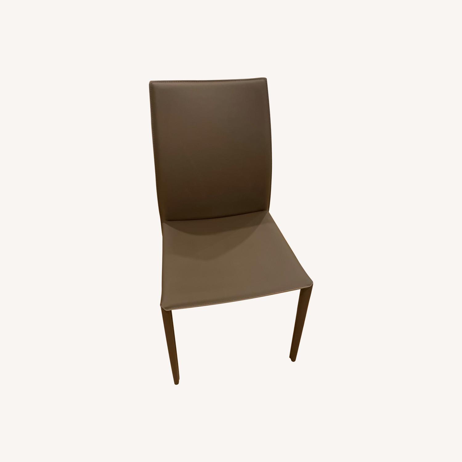 Nuevo Brown Leather Dining Chair - image-0