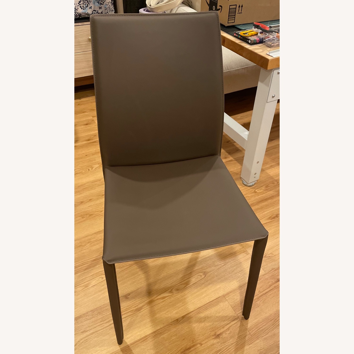 Nuevo Brown Leather Dining Chair - image-1