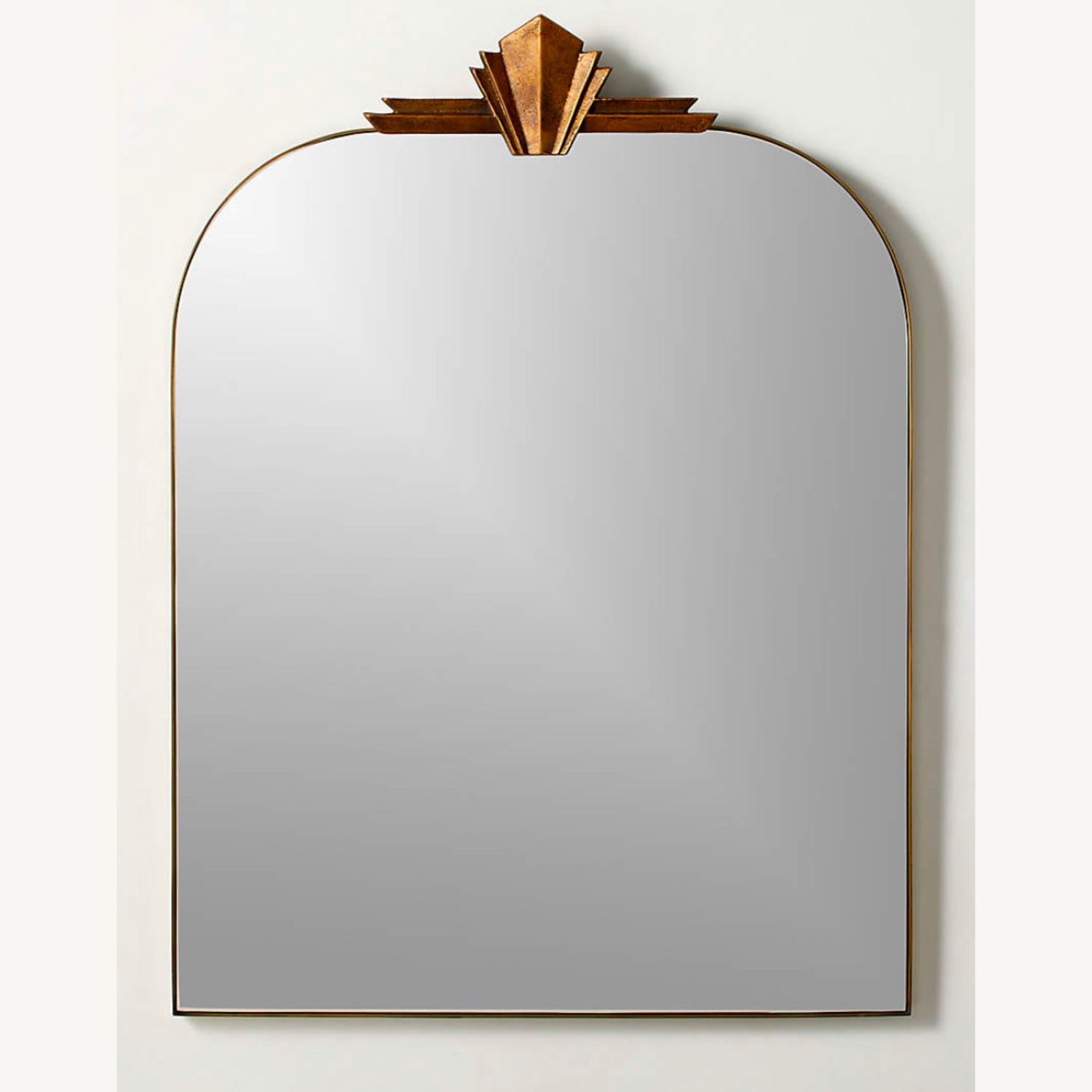 CB2 Nouveau Arched Brass Wall Mirror - image-0
