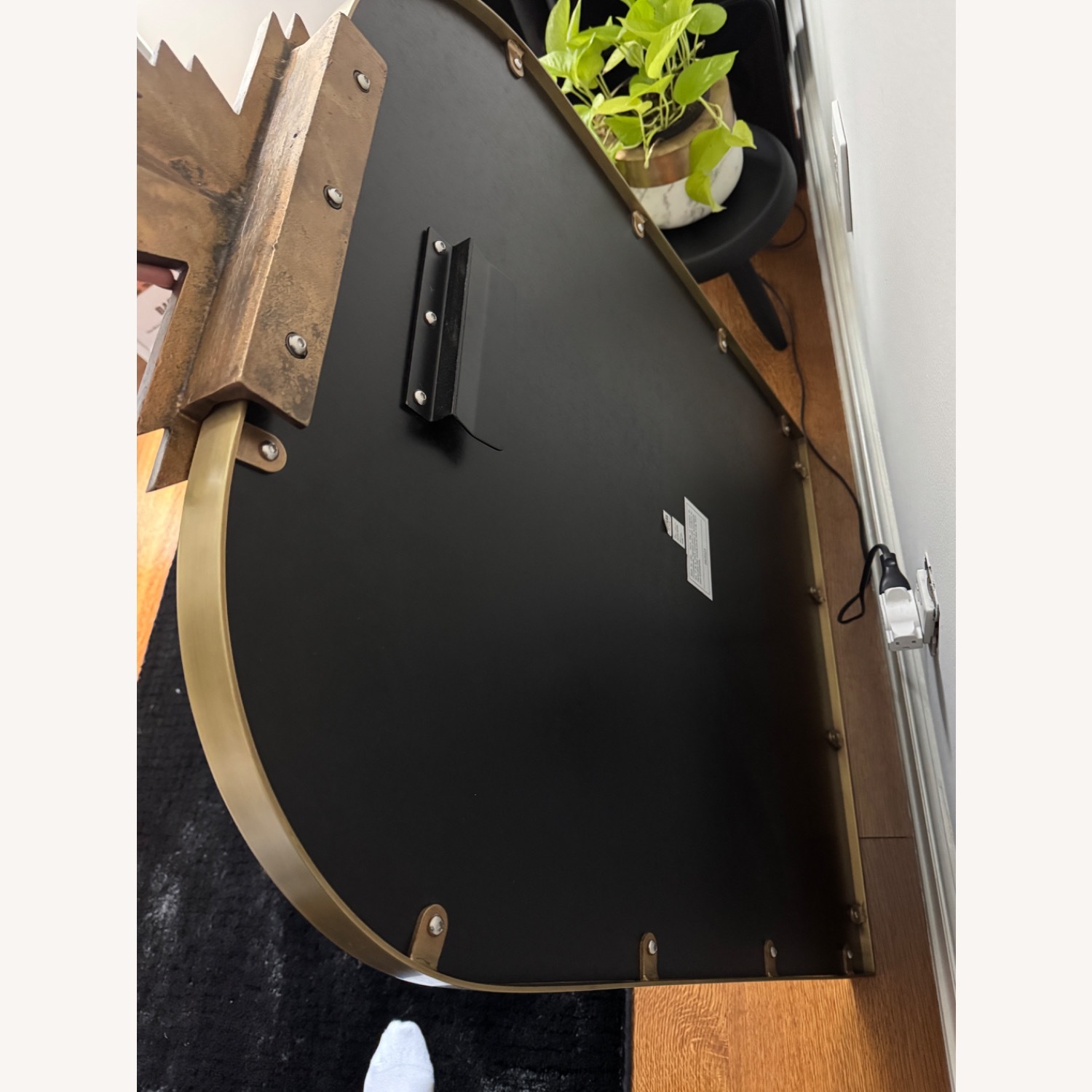 CB2 Nouveau Arched Brass Wall Mirror - image-2