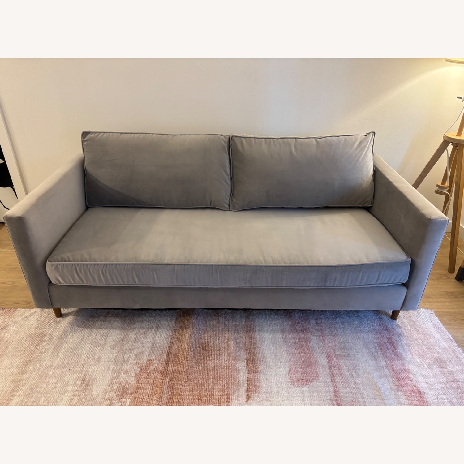 West Elm Harris Storm Gray Deluxe Velvet Sofa - image-1