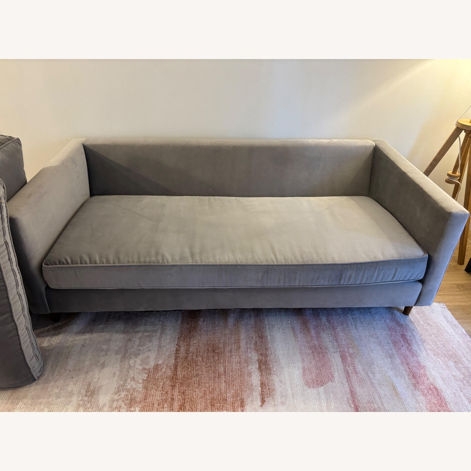 West Elm Harris Storm Gray Deluxe Velvet Sofa - image-4