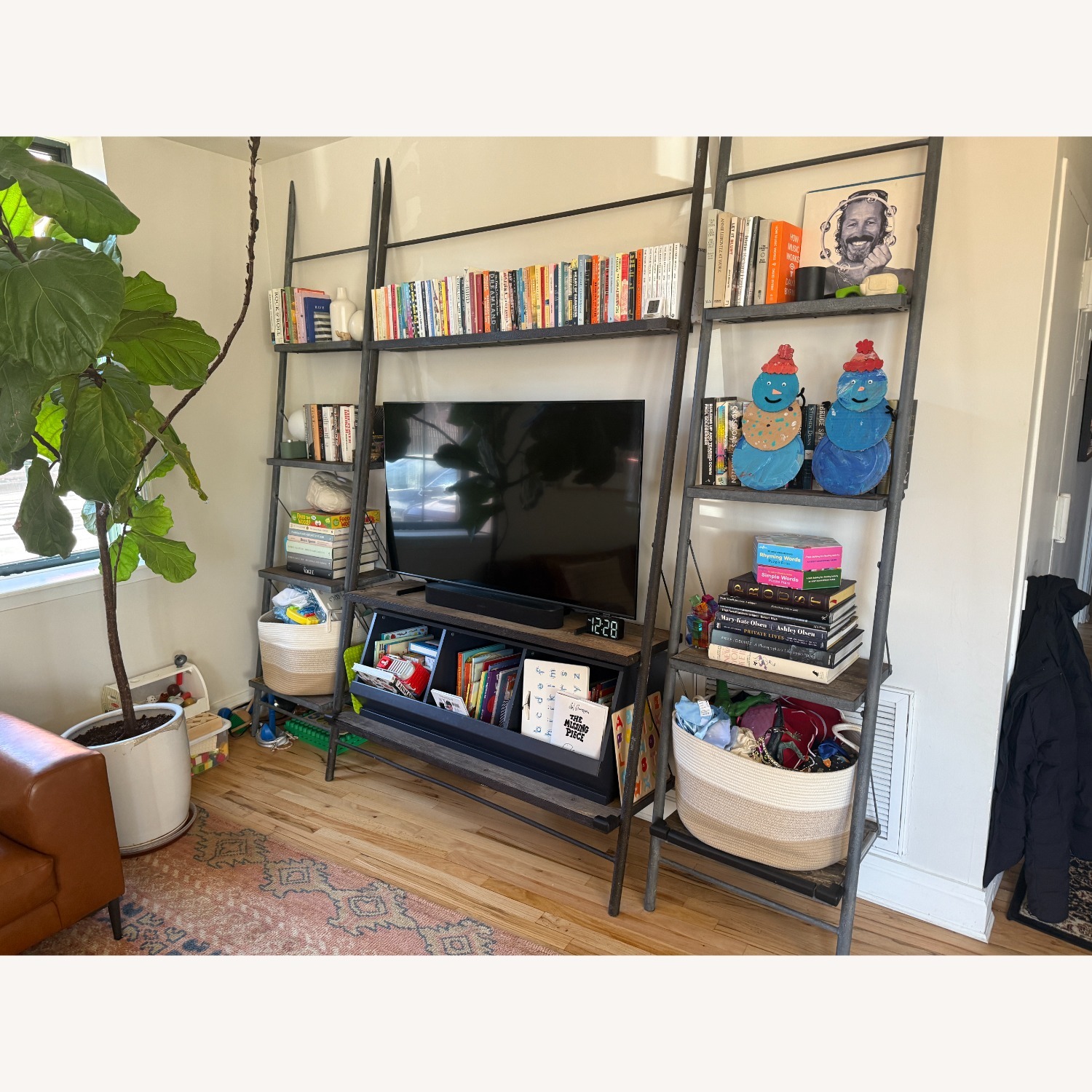 Restoration Hardware Wood & Iron Bookcase Set - image-3