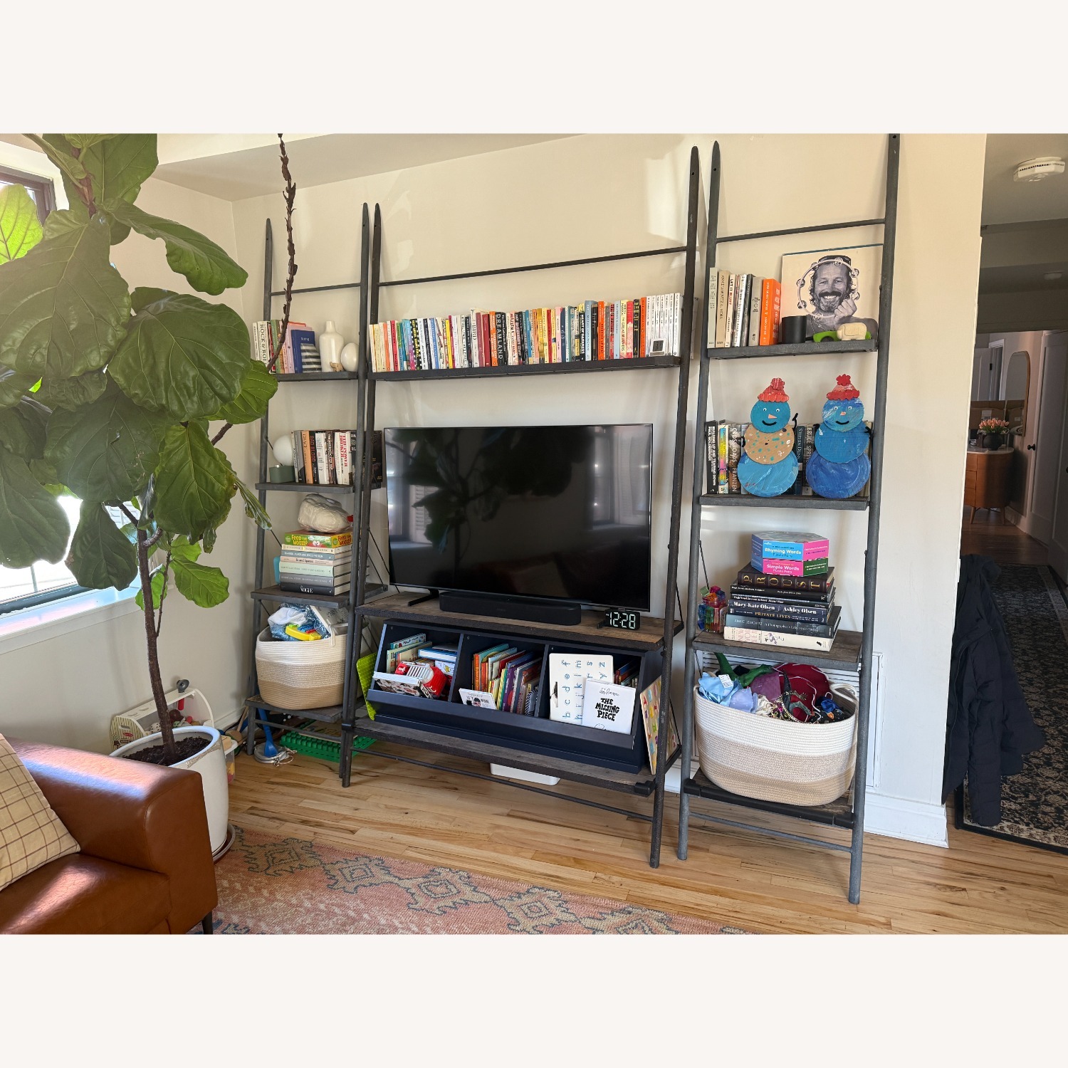 Restoration Hardware Wood & Iron Bookcase Set - image-1