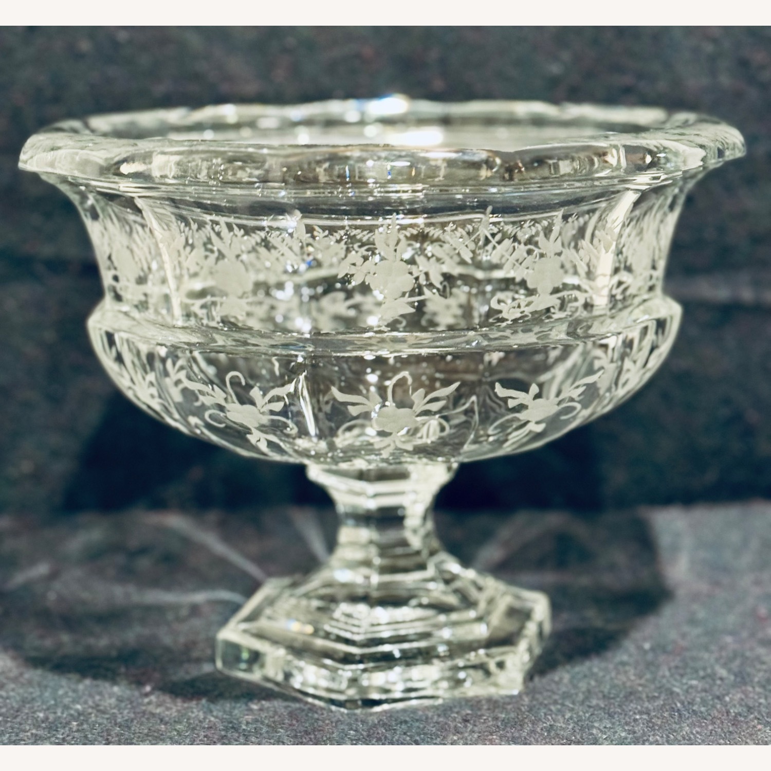 Tiffany & Co. Biedermeier Footed Crystal Bowl - image-2