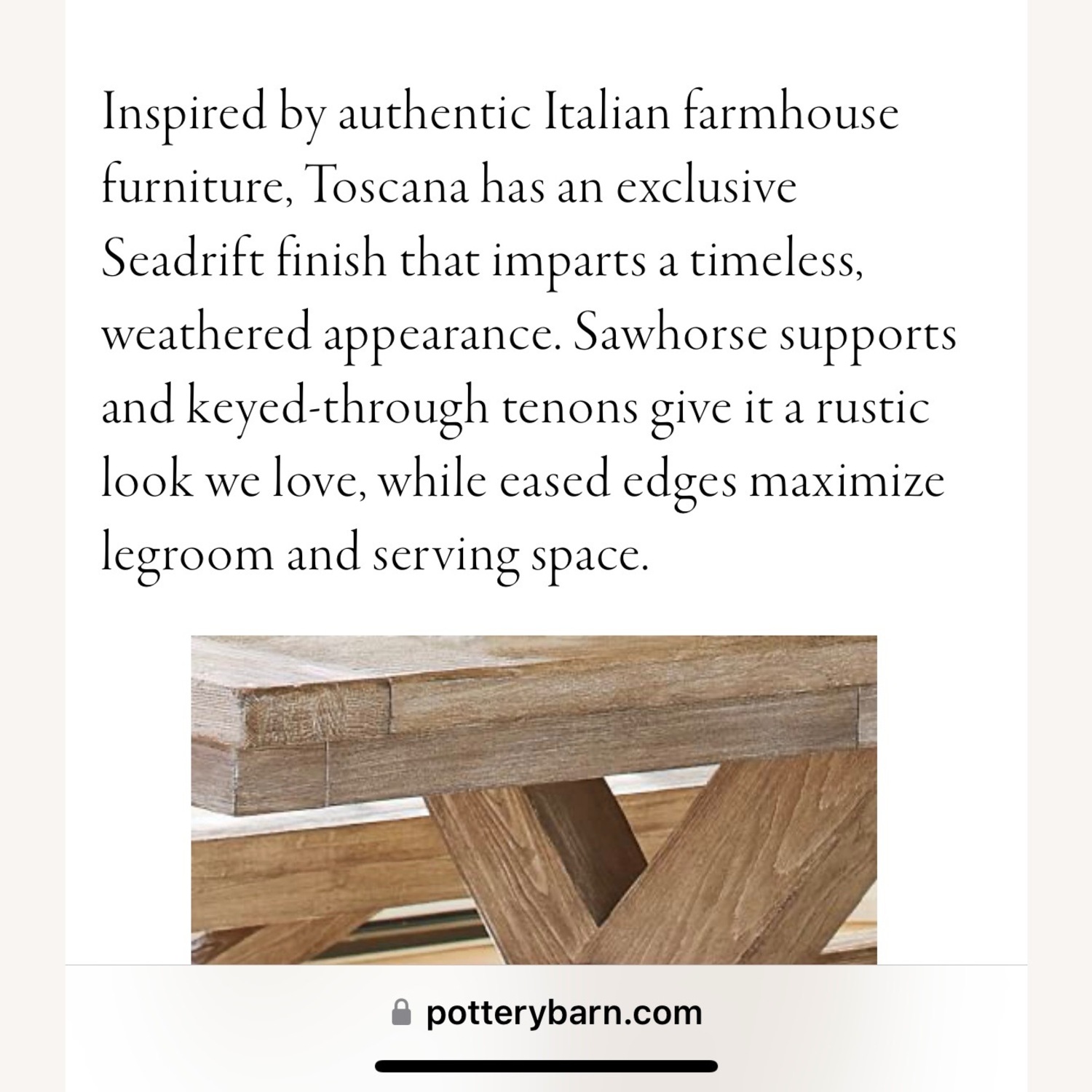 Pottery Barn 70” Toscana Dining Table - image-5