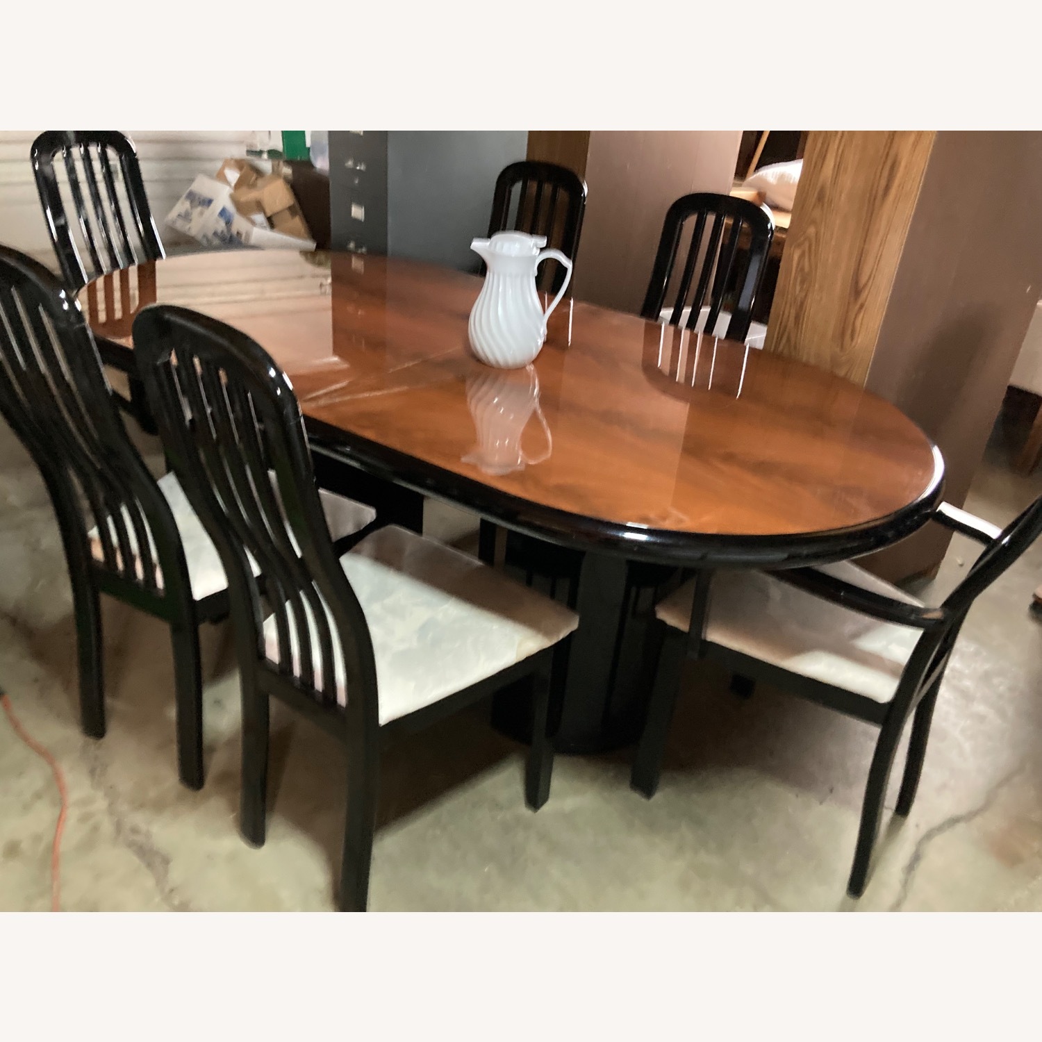 Oval Dining Table Chairs and a Large Leaf - image-1