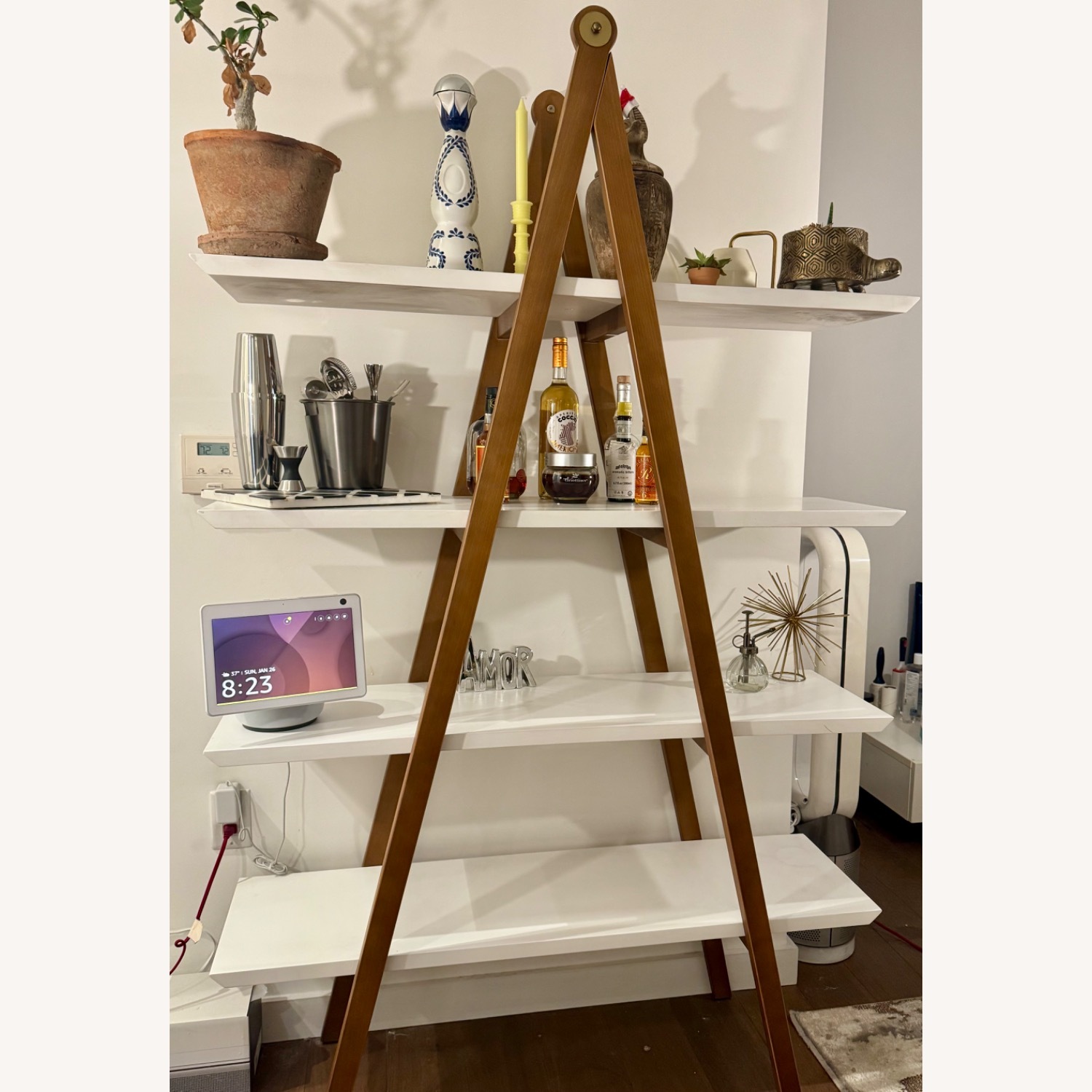 Article Caliper 47" Shelf - White/Walnut - image-1