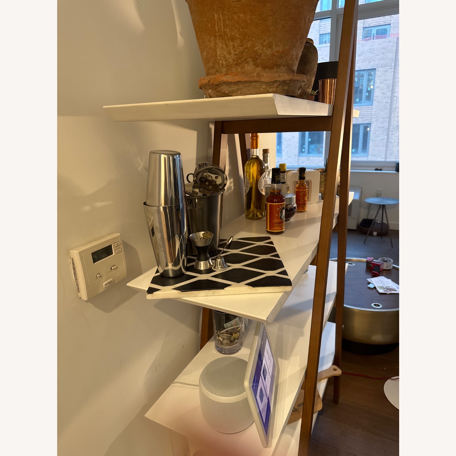 Article Caliper 47" Shelf - White/Walnut - image-3