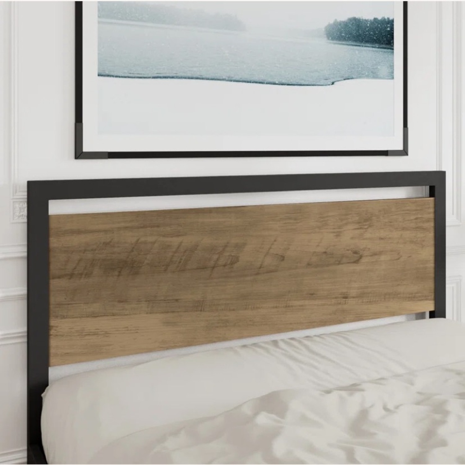 Full Size Wood and Metal Headboard and Frame - image-2
