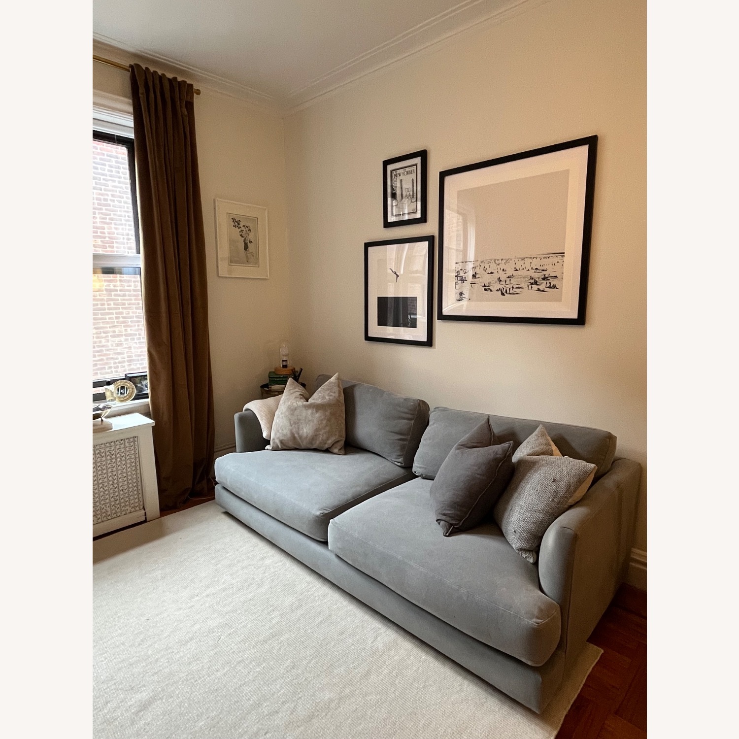 West Elm Haven Sofa Performance Canvas, Gray - image-7