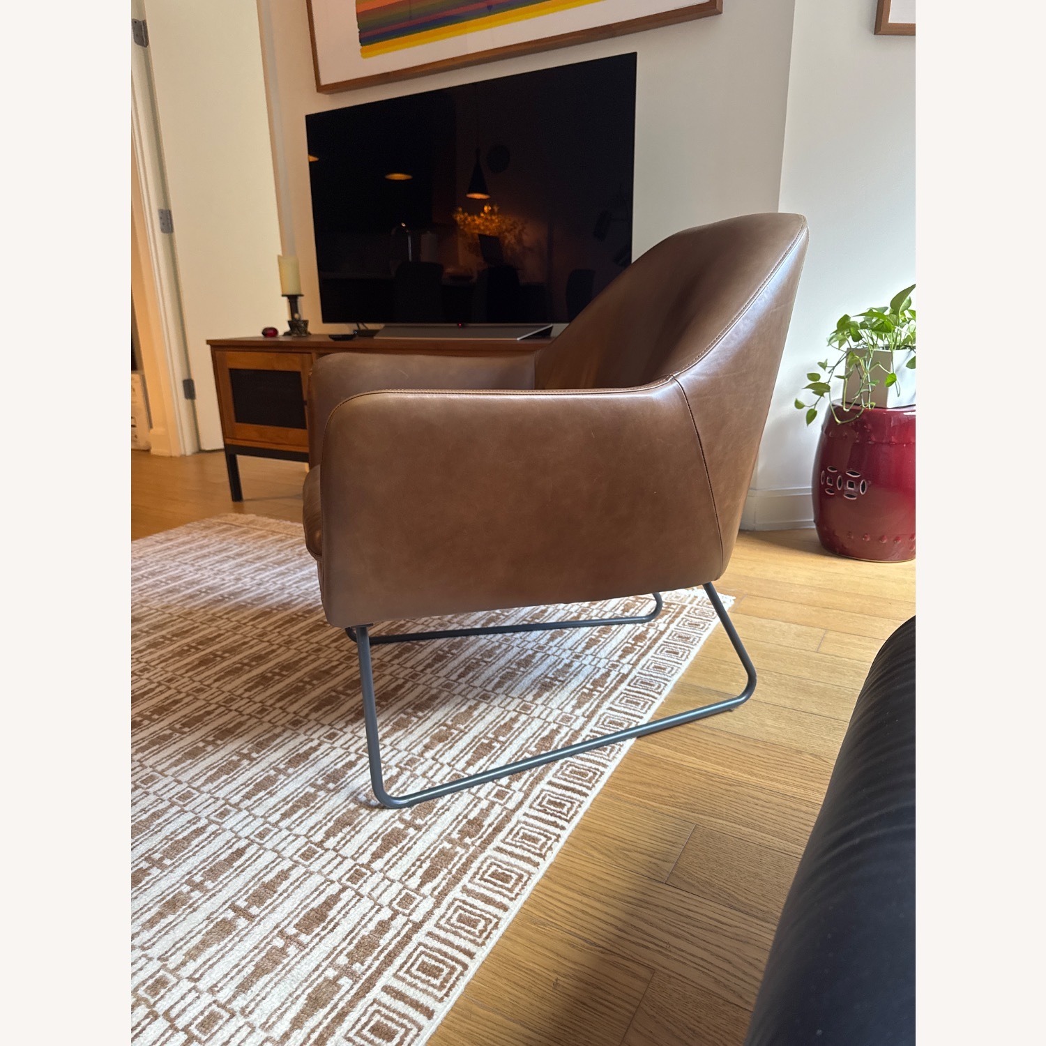 Crate & Barrel Clancy Leather Accent Chair  - image-3