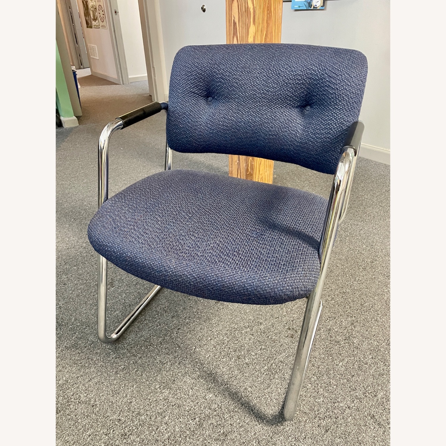 Vintage Steelcase Chrome Cantliever Chairs - image-0