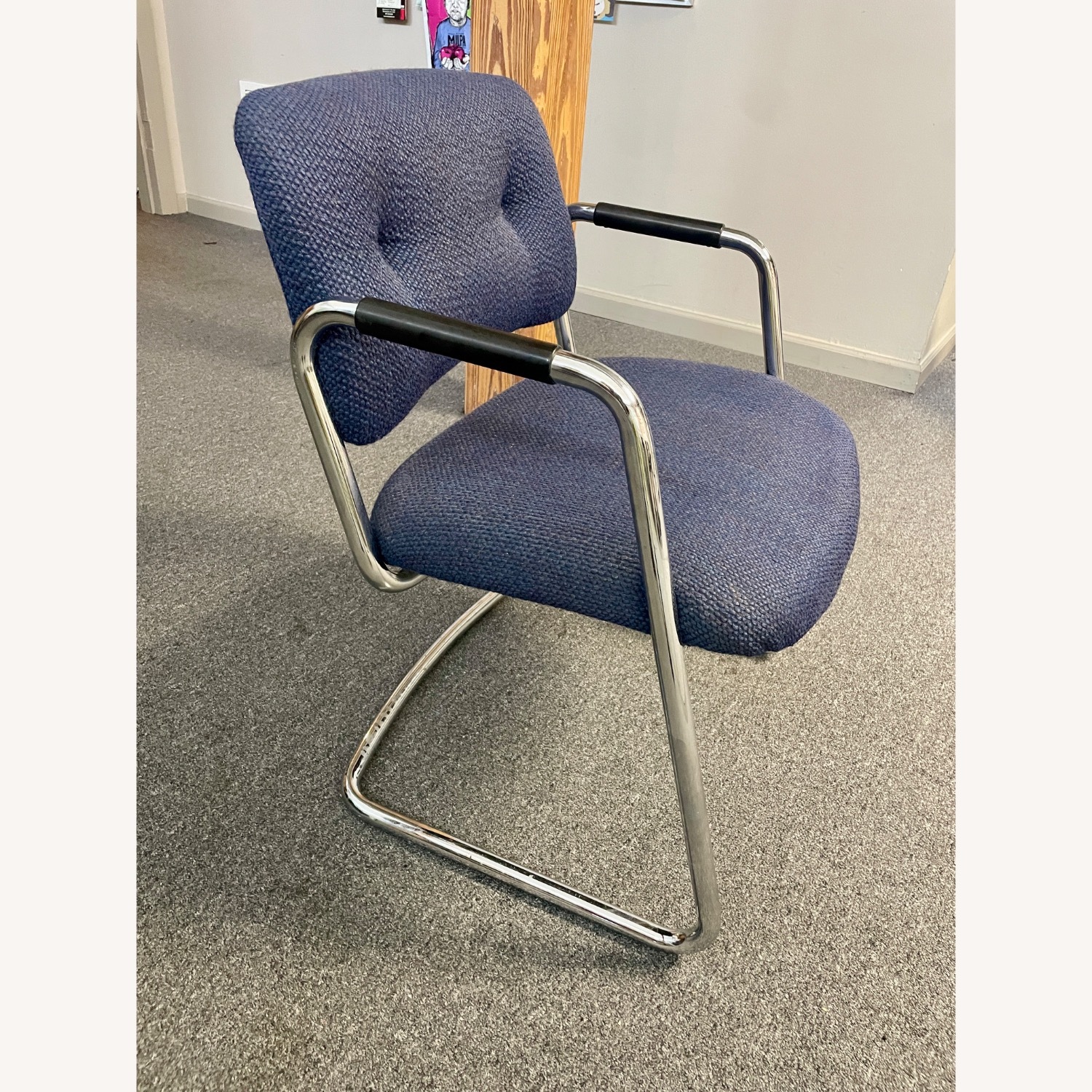 Vintage Steelcase Chrome Cantliever Chairs - image-2