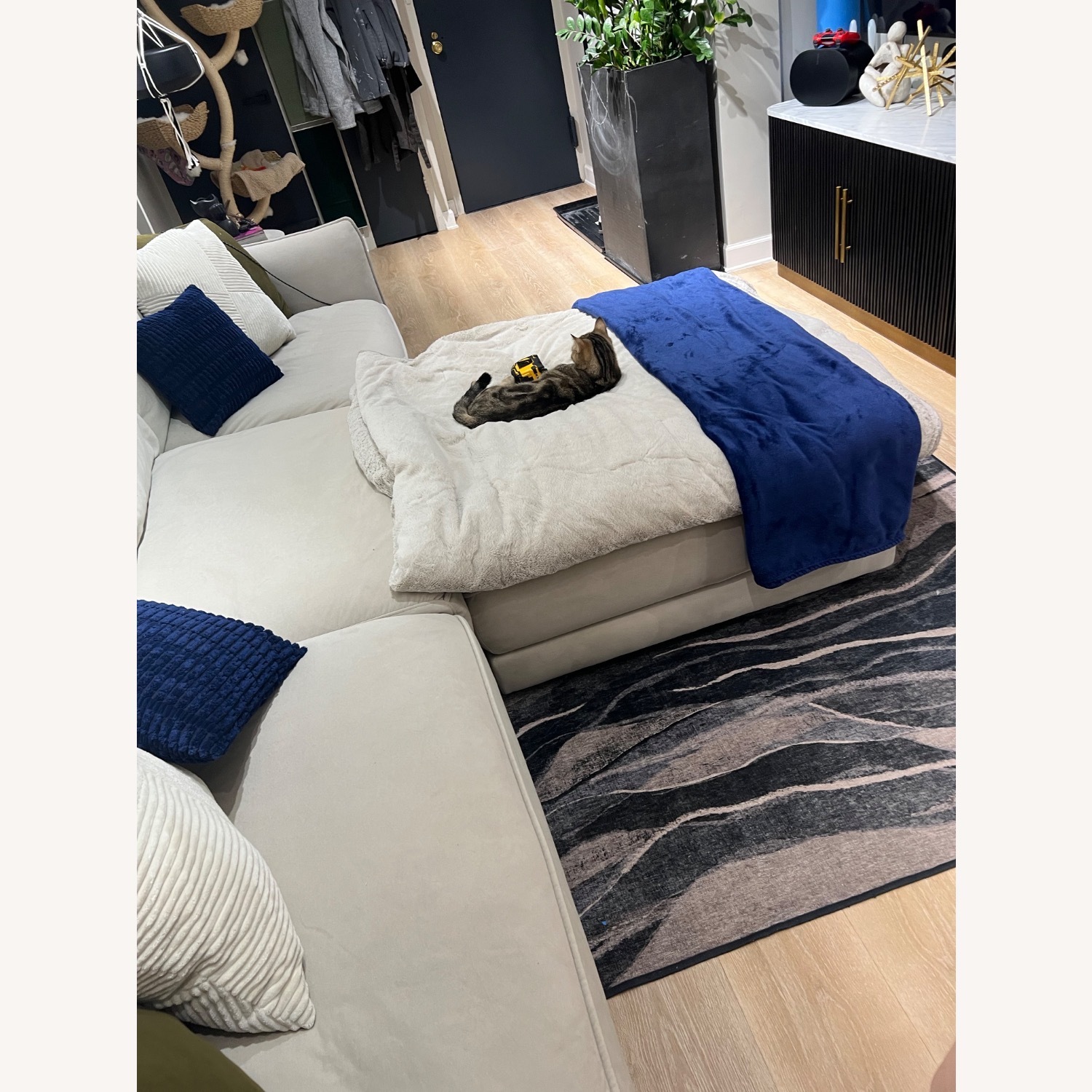 Microfiber Modular Sofa - Cream - image-9