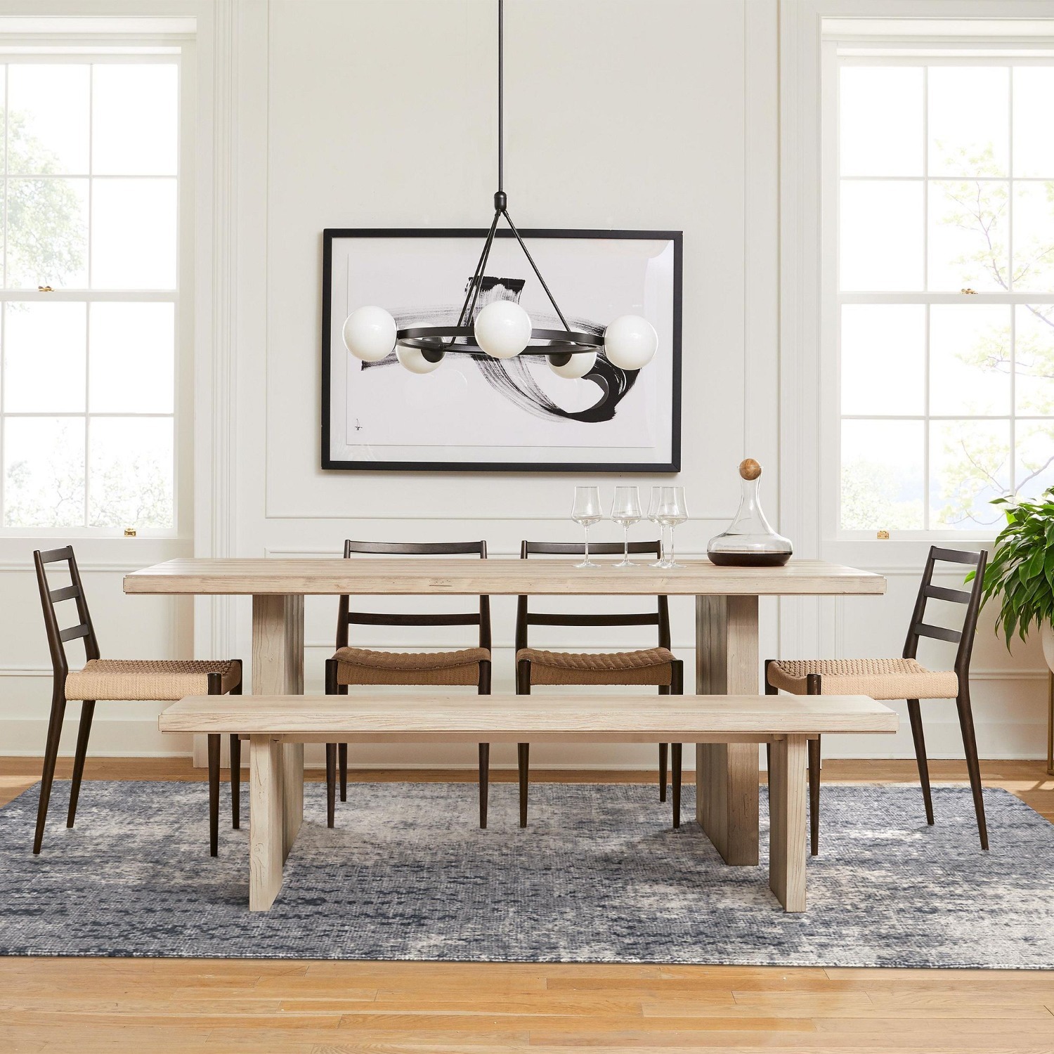 West Elm Distressed Foliage Rug 2.5X7 - image-1