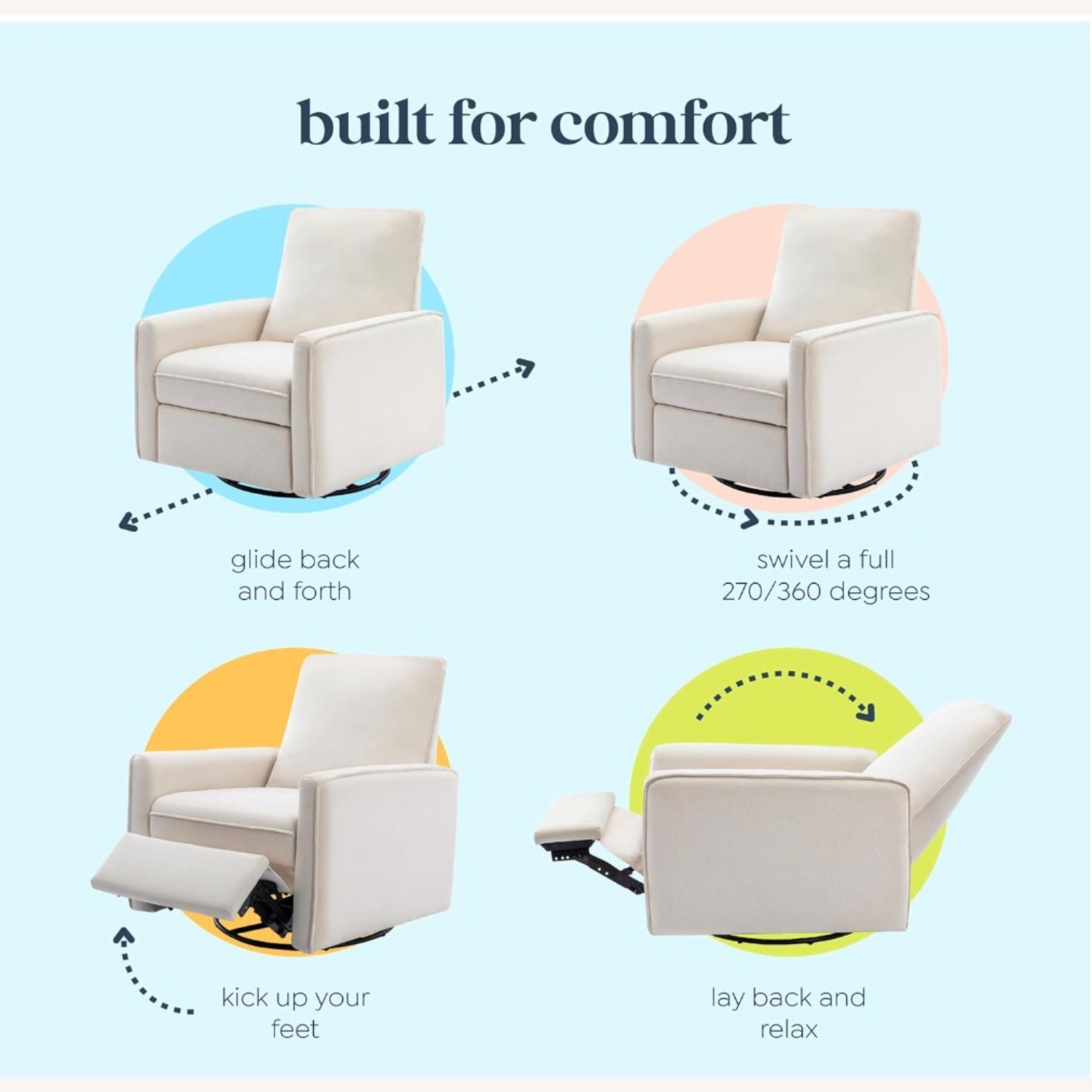 Davinci Penny Recliner Glider in Performance Cream - image-5