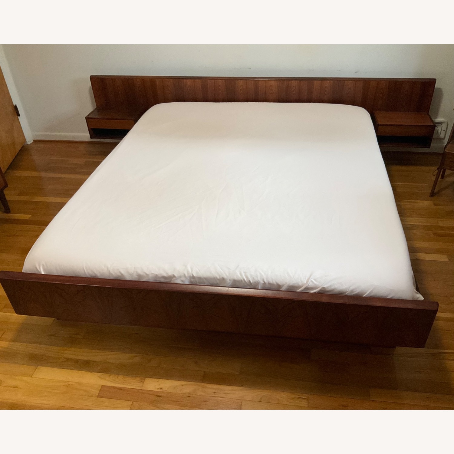 MCM Danish Rosewood Bed with Floating Nightstands - image-6