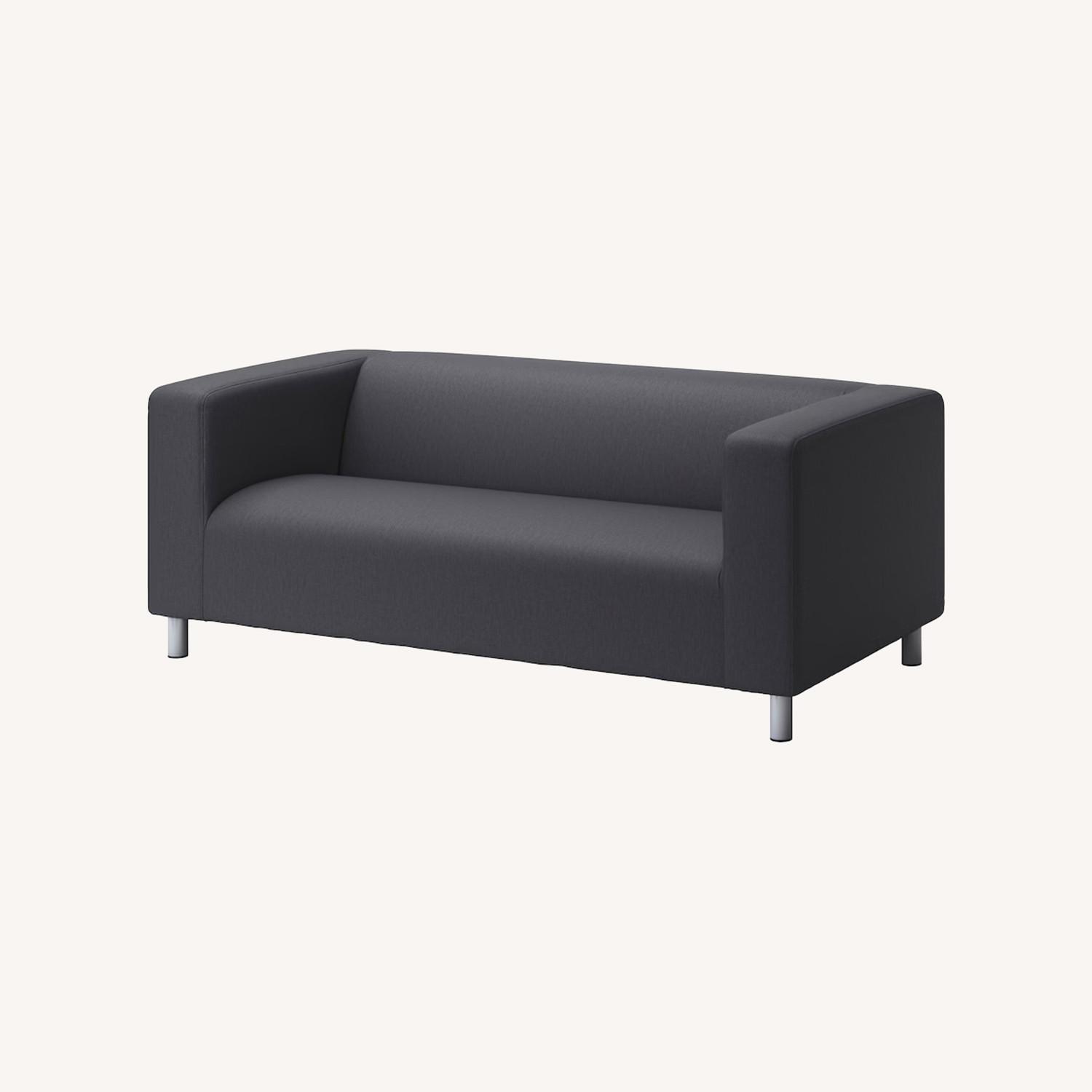 IKEA KLIPPAN Loveseat Couch Dark Grey - image-0
