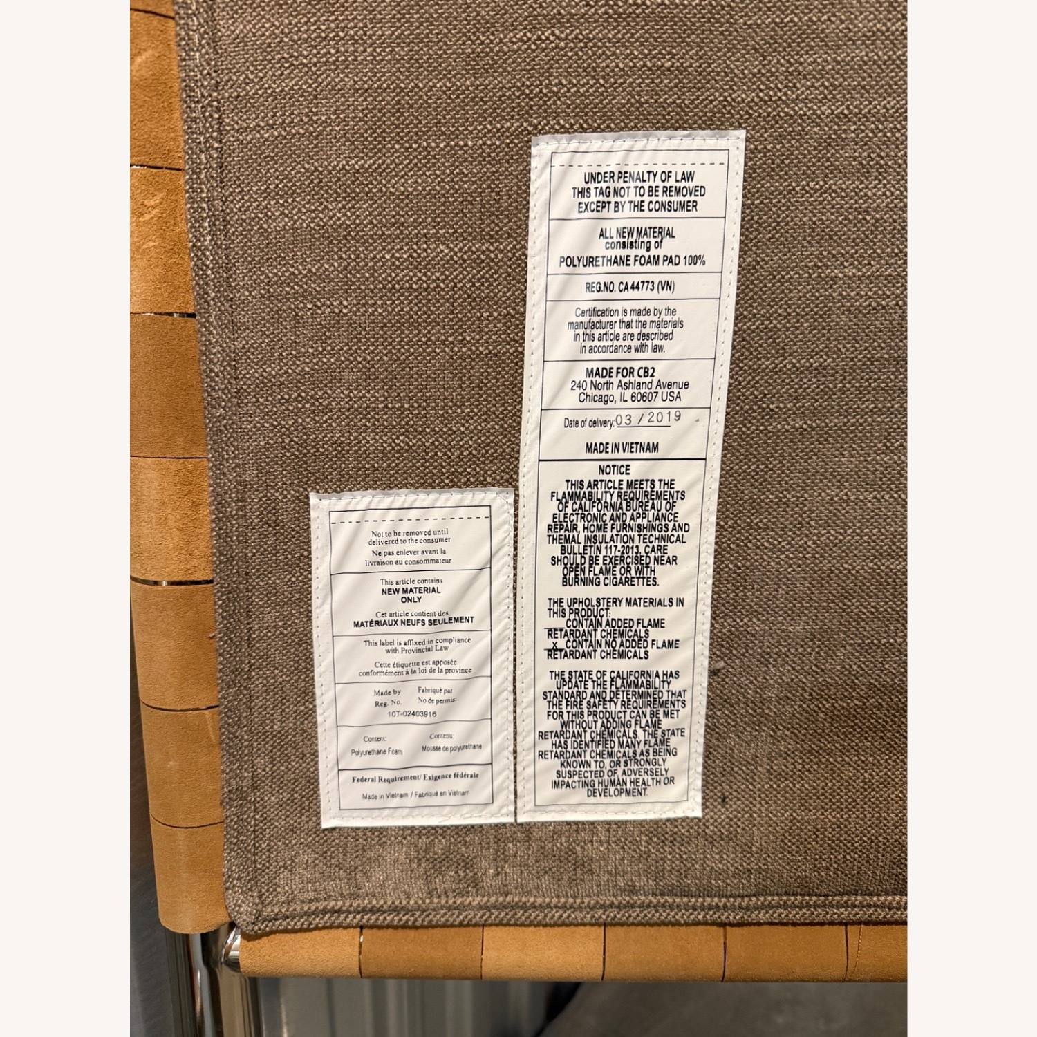 CB2 Woven Suede Bed Frame - image-7