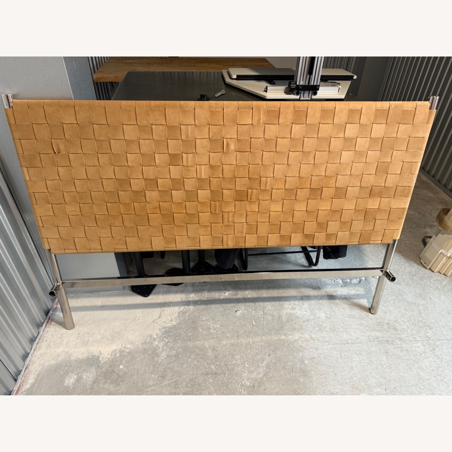 CB2 Woven Suede Bed Frame - image-1