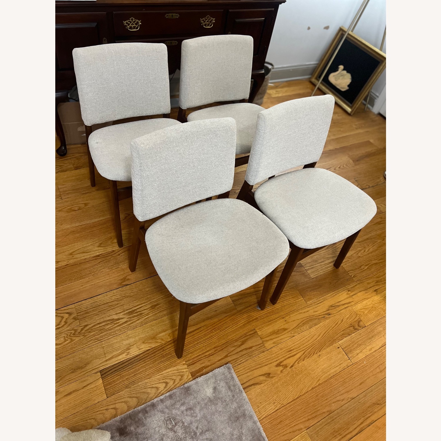 Article Nosh Dining Chair - Walnut and Chalk Gray, Set of 4 - image-3