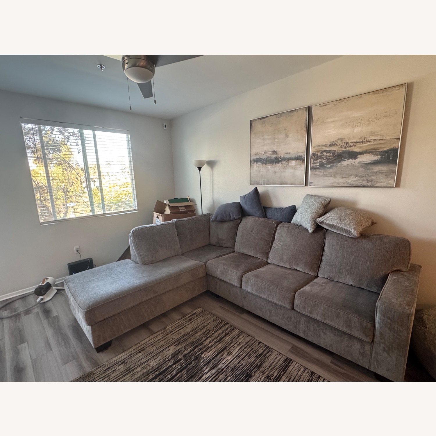 Ashley Furniture La Mesa Natural Gray Sofa - image-1