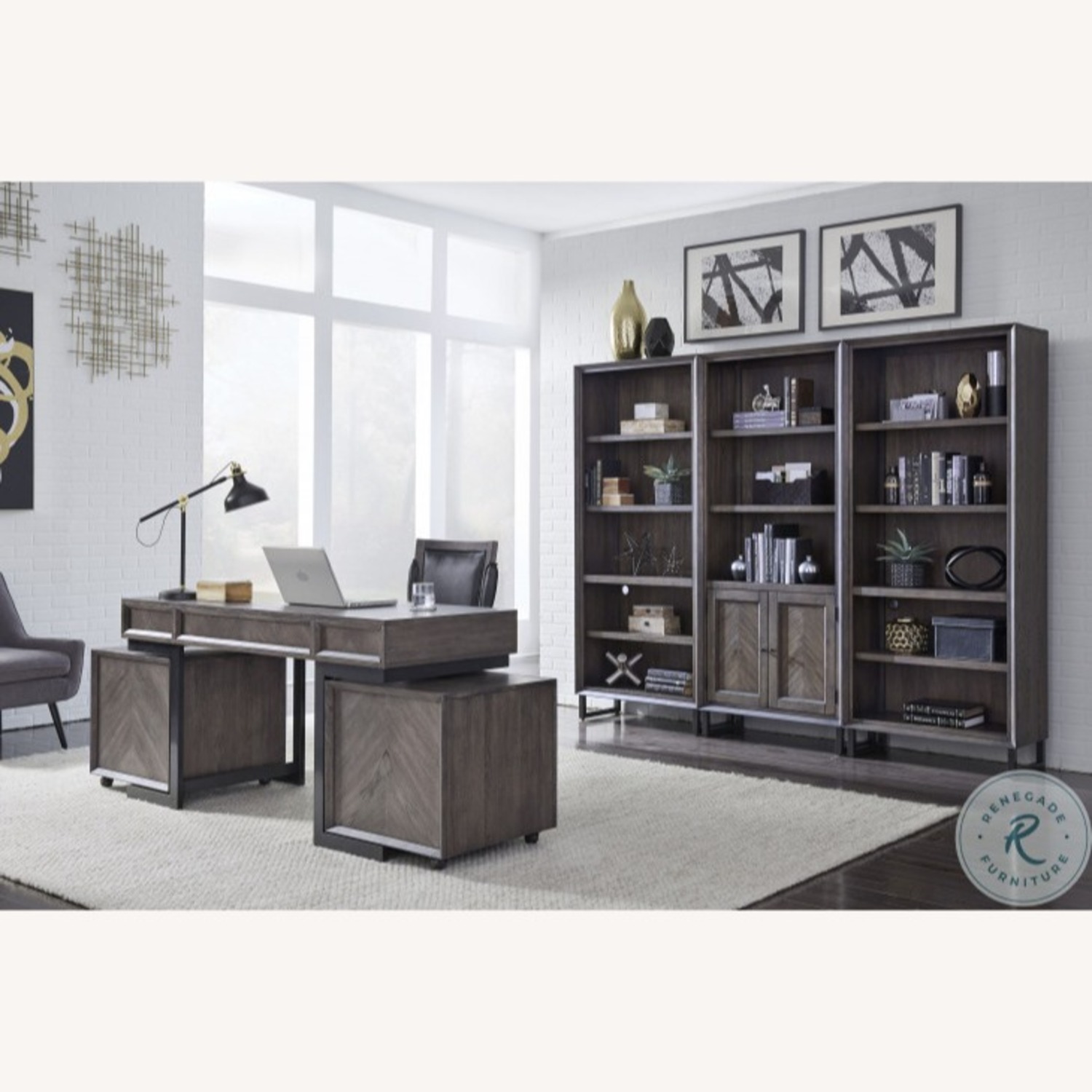 AspenHome Harper Point Fossil Open Bookcase - image-2