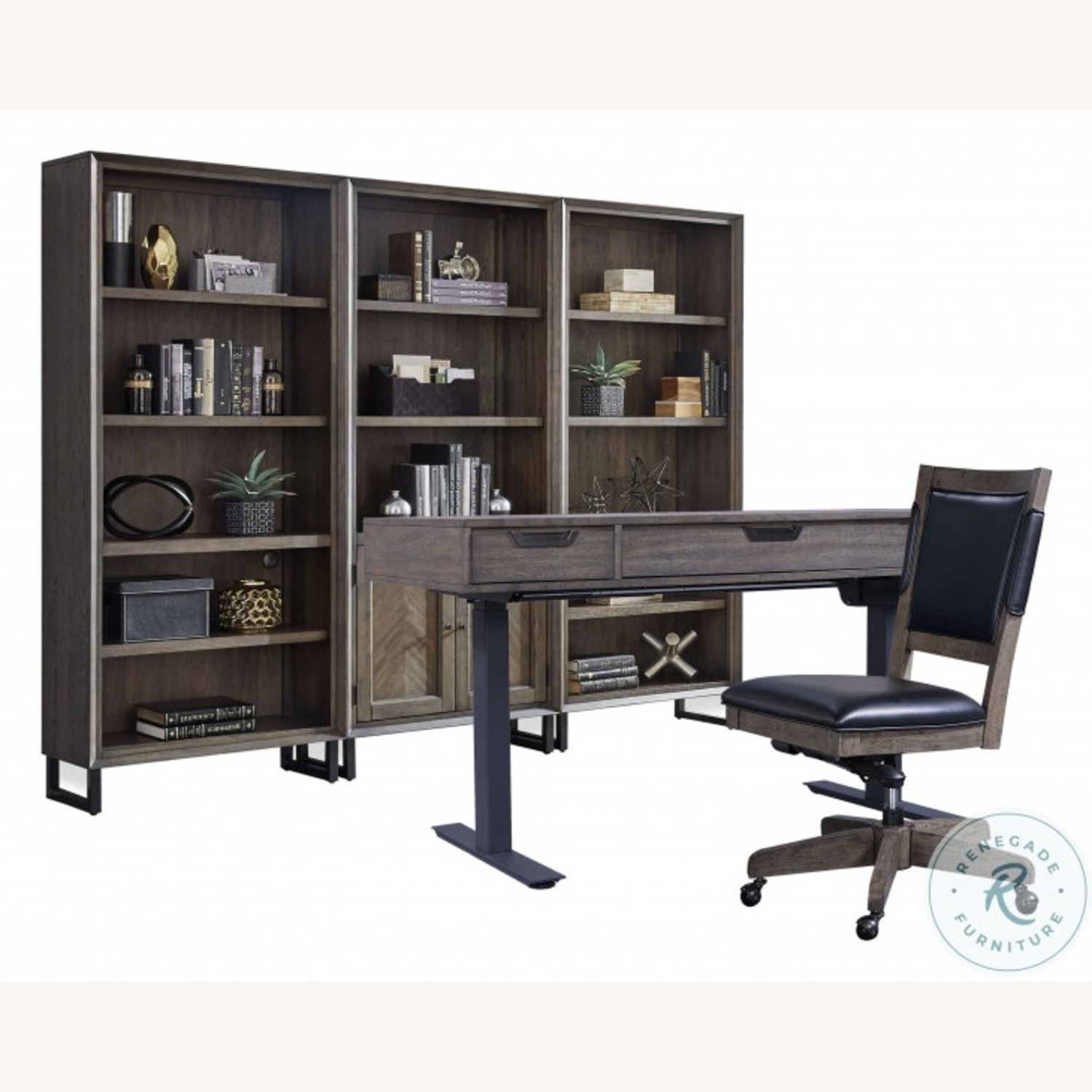 AspenHome Harper Point Fossil Open Bookcase - image-3
