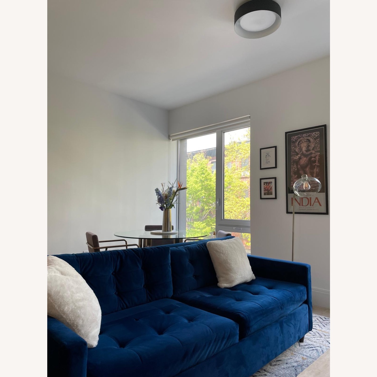 JoyBird Elliot Sleeper Sofa in Blue Velvet  - image-2