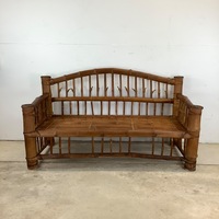 Vintage Hollywood Regency Bamboo Sofa