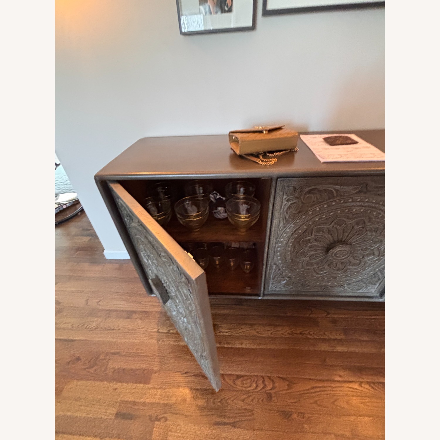 Signature Design by Ashley Fair Ridge Boho Hand Carved Wood Accent Cabinet - image-2