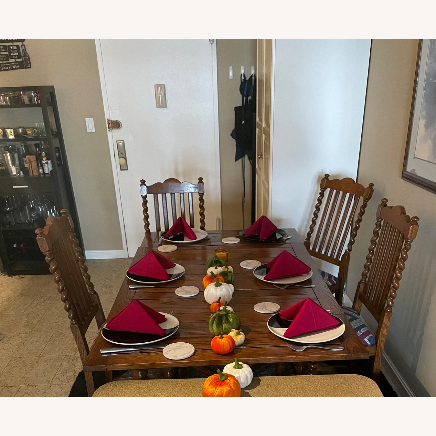 Antique Extendable Dining Table with Chairs - AptDeco