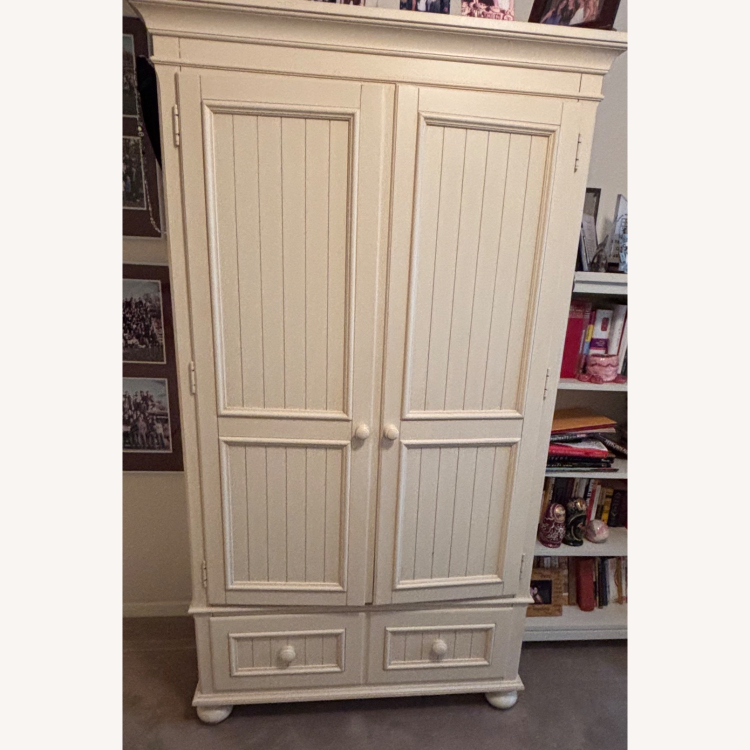 Ethan Allen White Paneled Wardrobe Armoire - image-2