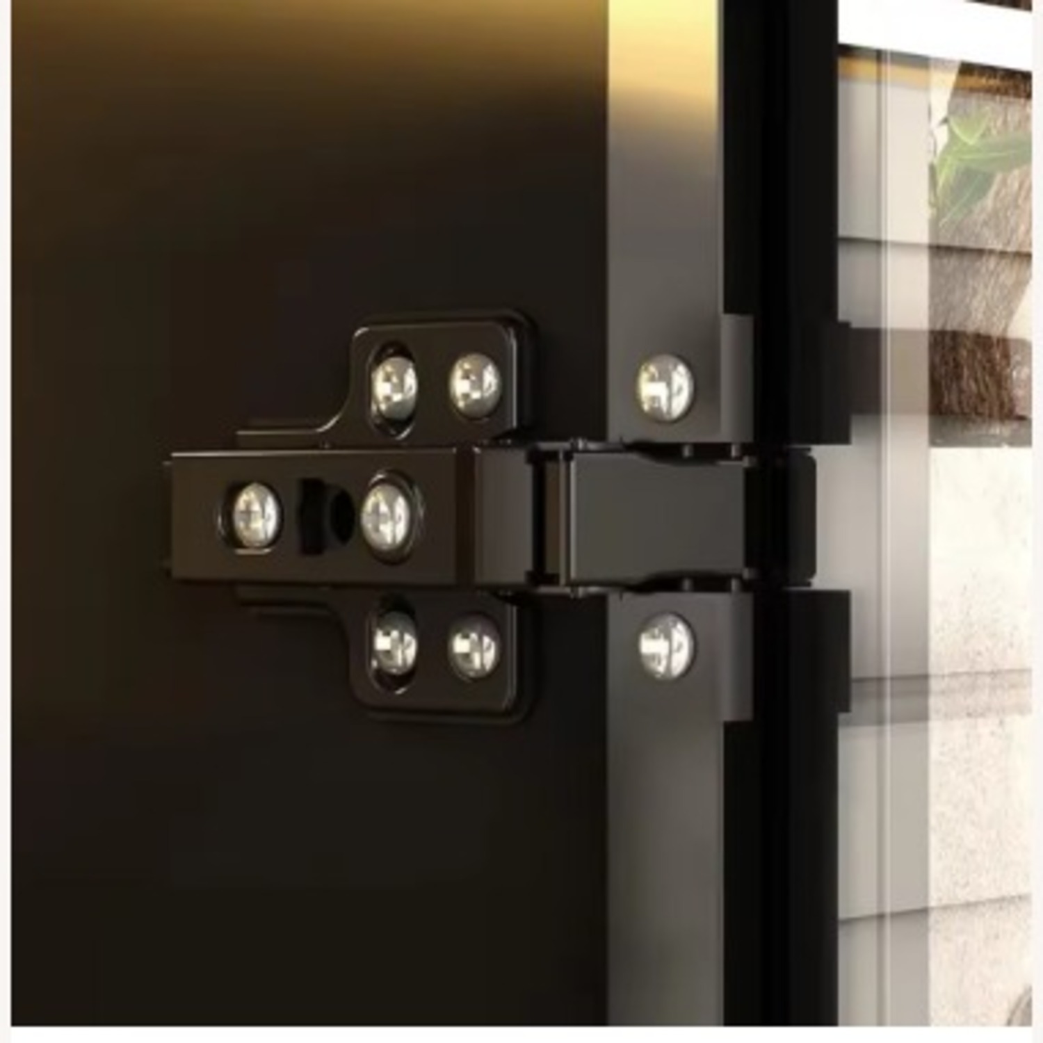 Large Black Amorie Wardrobe Closet w Glass Doors - image-2