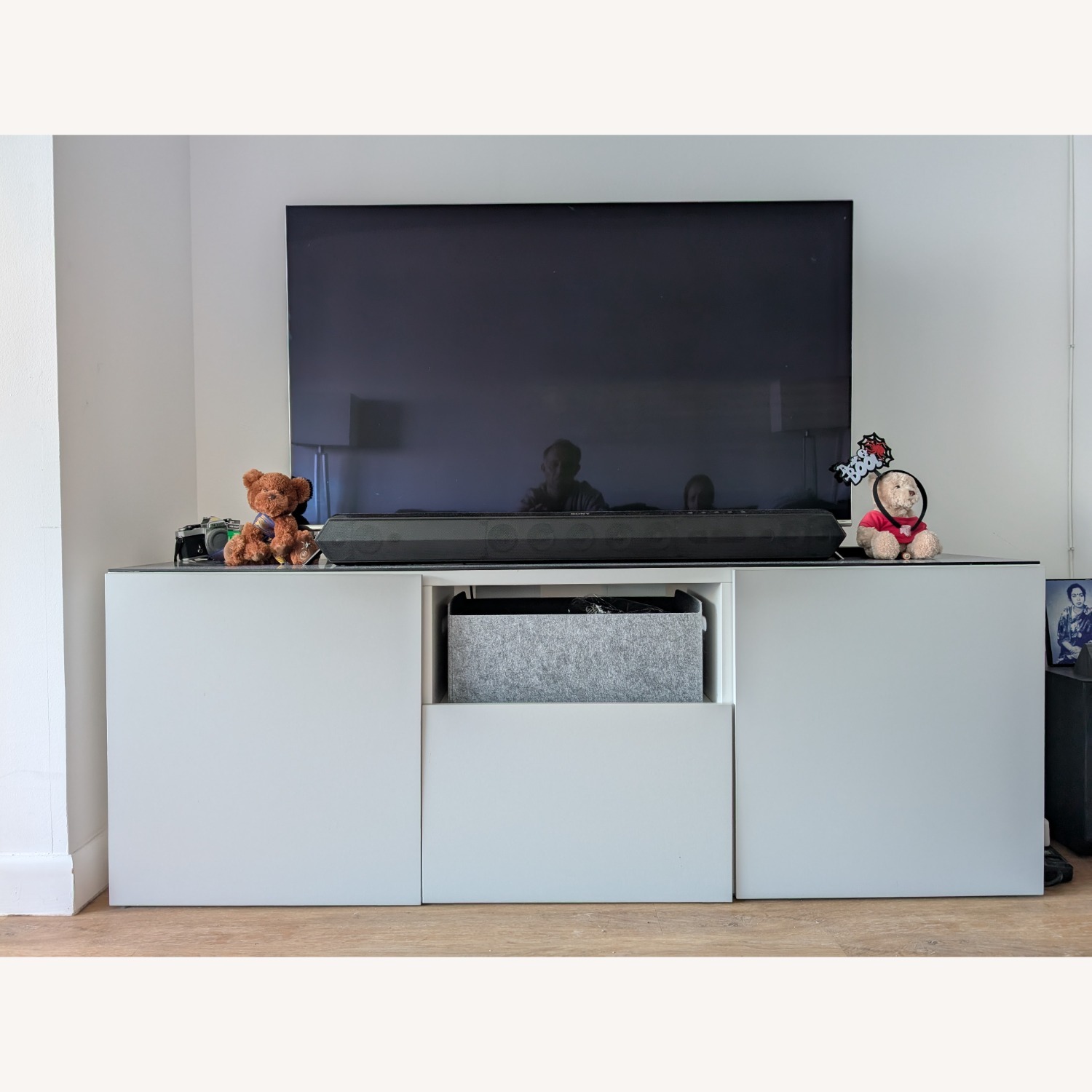 IKEA BESTA Glass Top Media Unit - image-1