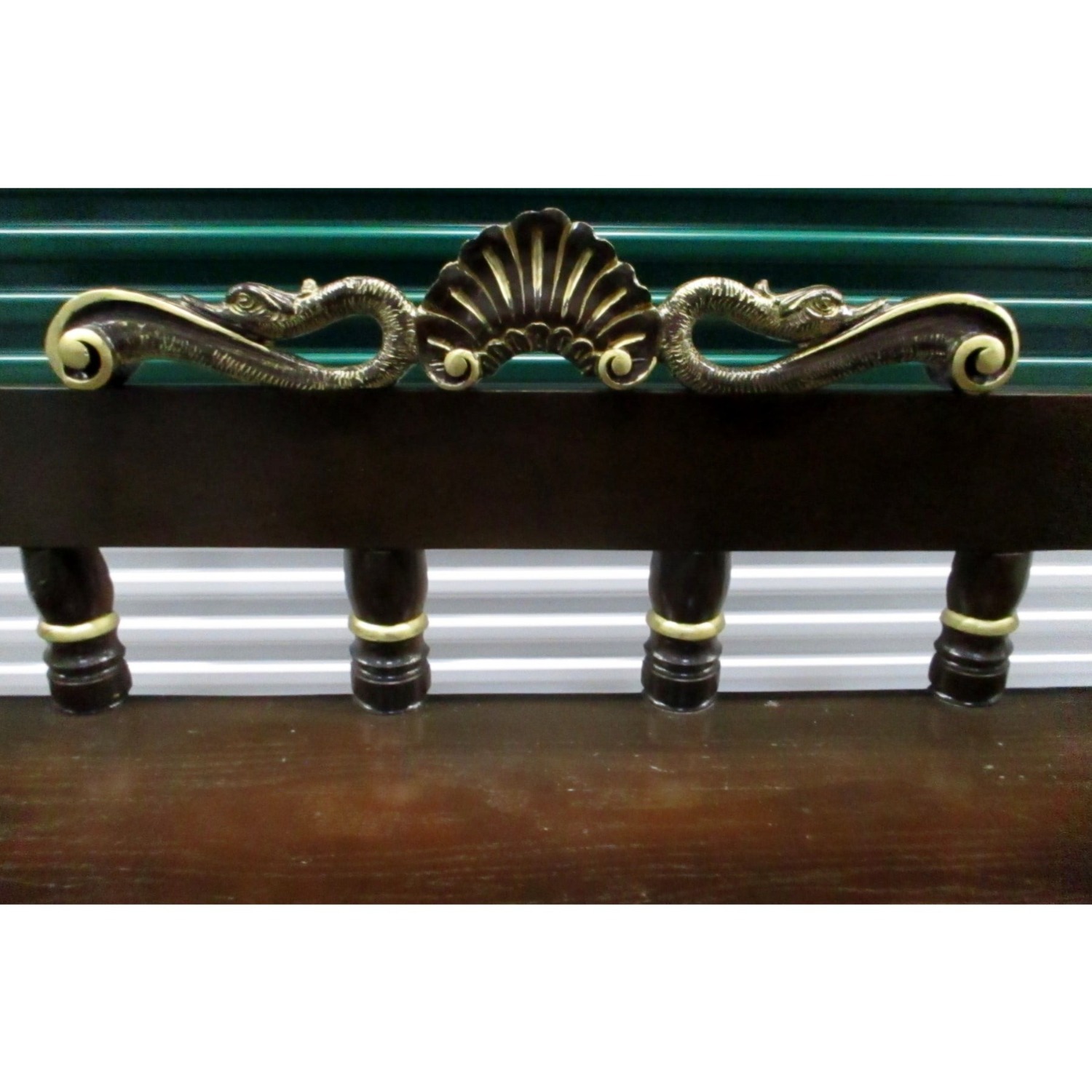 Antique Ornate Wooden Bench - image-4