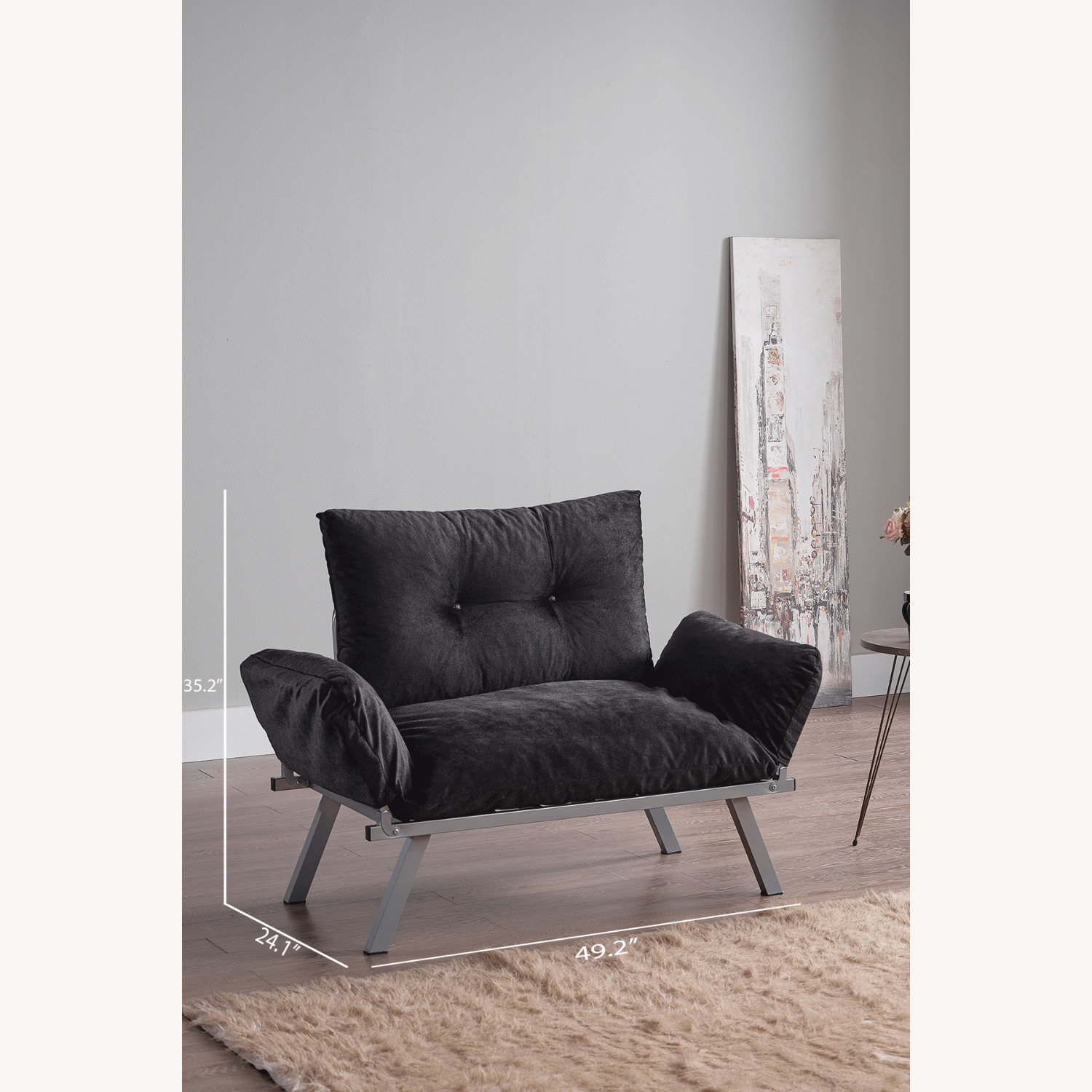 Modern Adjustable Loveseat – Sleek Black - image-7
